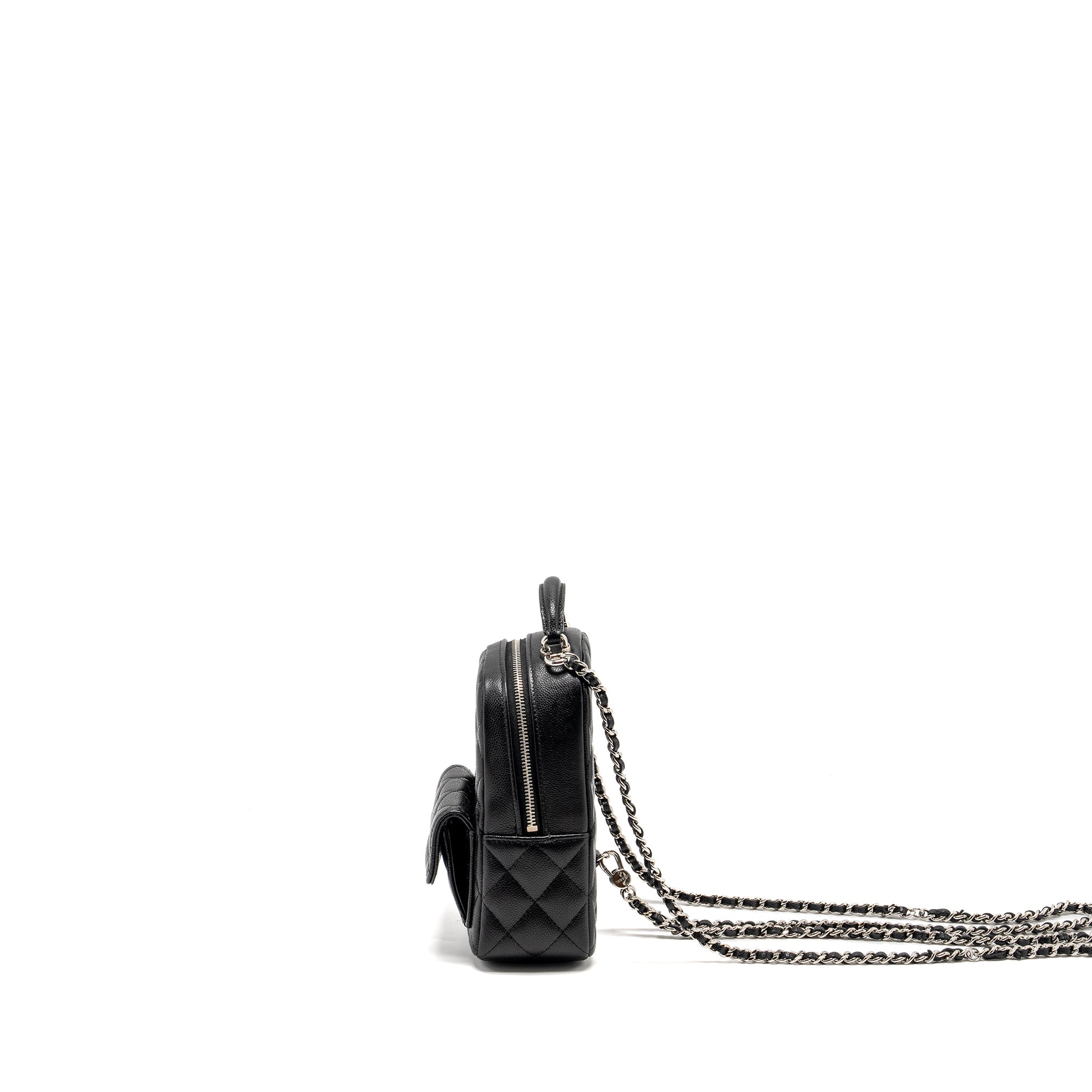 Chanel 24P Mini Backpack/Crossbody Bag Caviar Black  (Microchip)