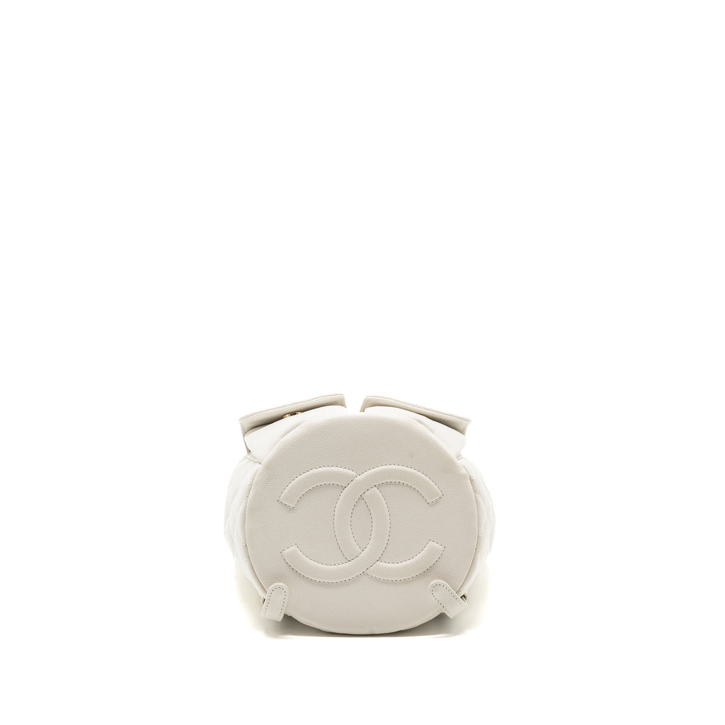 Chanel 22s mini backpack Grained calfskin white L(Microchip)