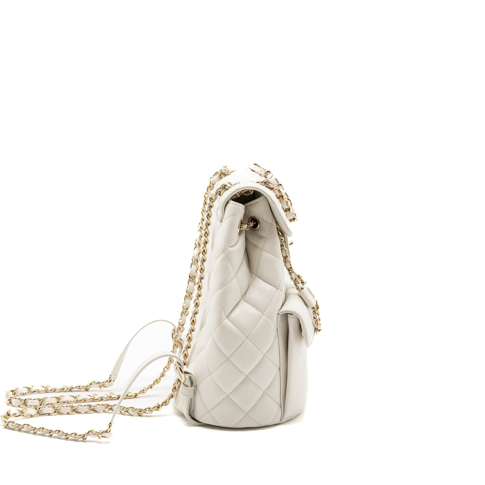 Chanel 22s mini backpack Grained calfskin white L(Microchip)