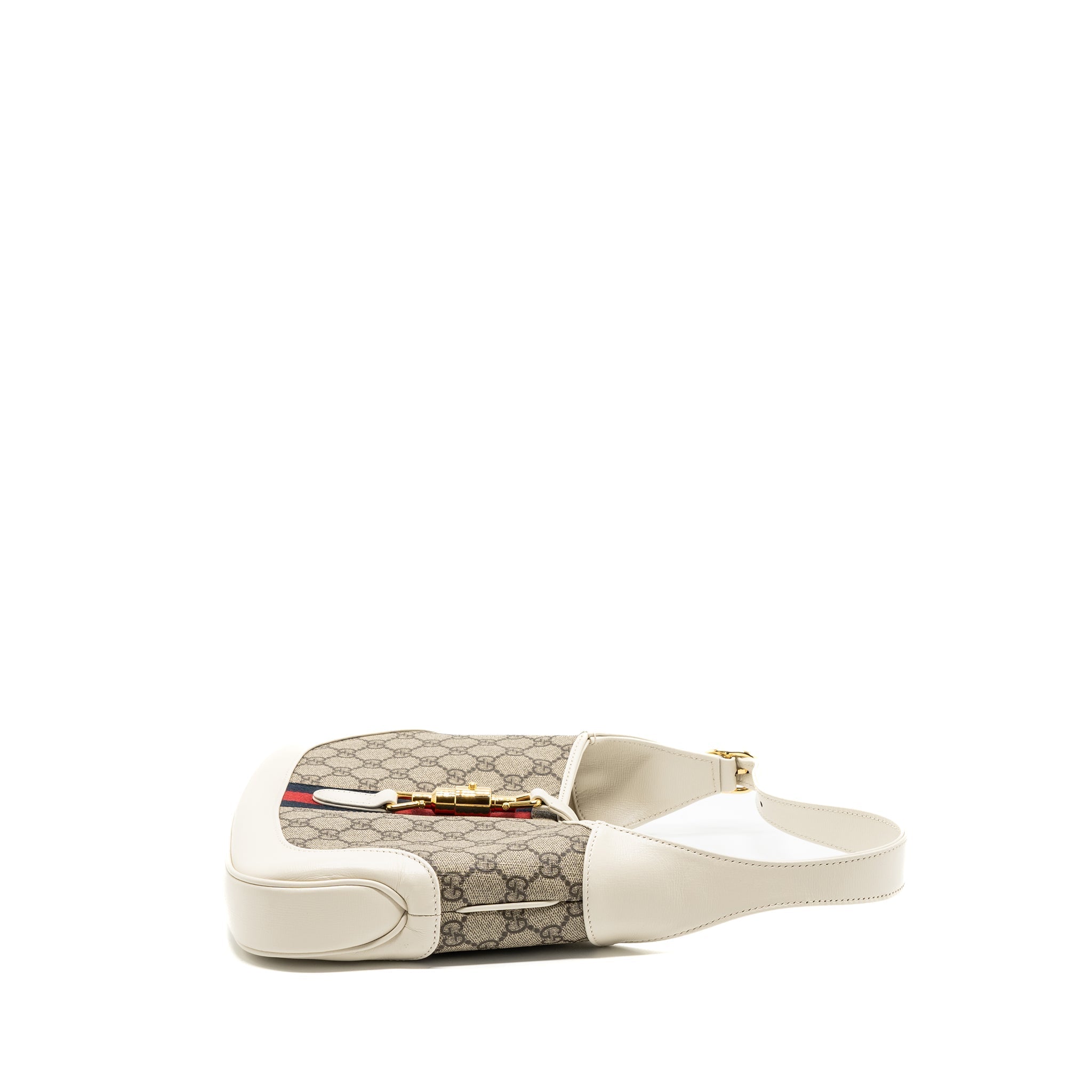 Gucci Jackie 1961 small shoulder bag GG supreme canvas / calfskin white multicolour