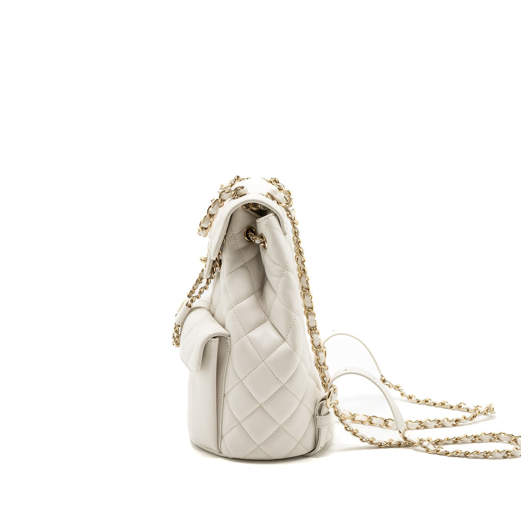 Chanel 22s mini backpack Grained calfskin white L(Microchip)