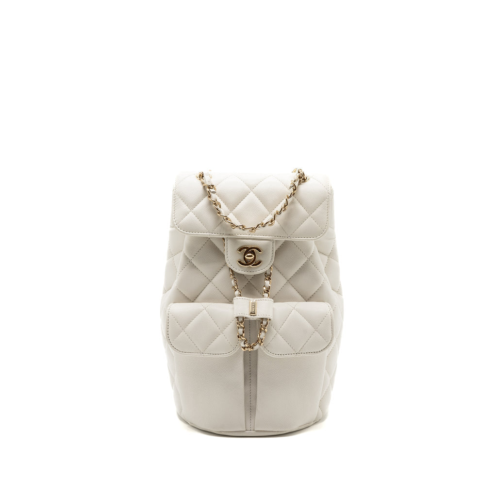 Chanel 22s mini backpack Grained calfskin white L(Microchip)
