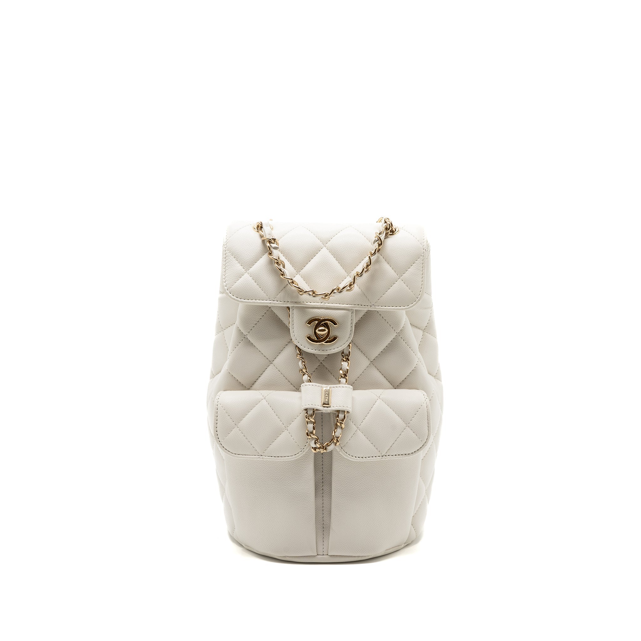 Chanel 22s mini backpack Grained calfskin white L(Microchip)