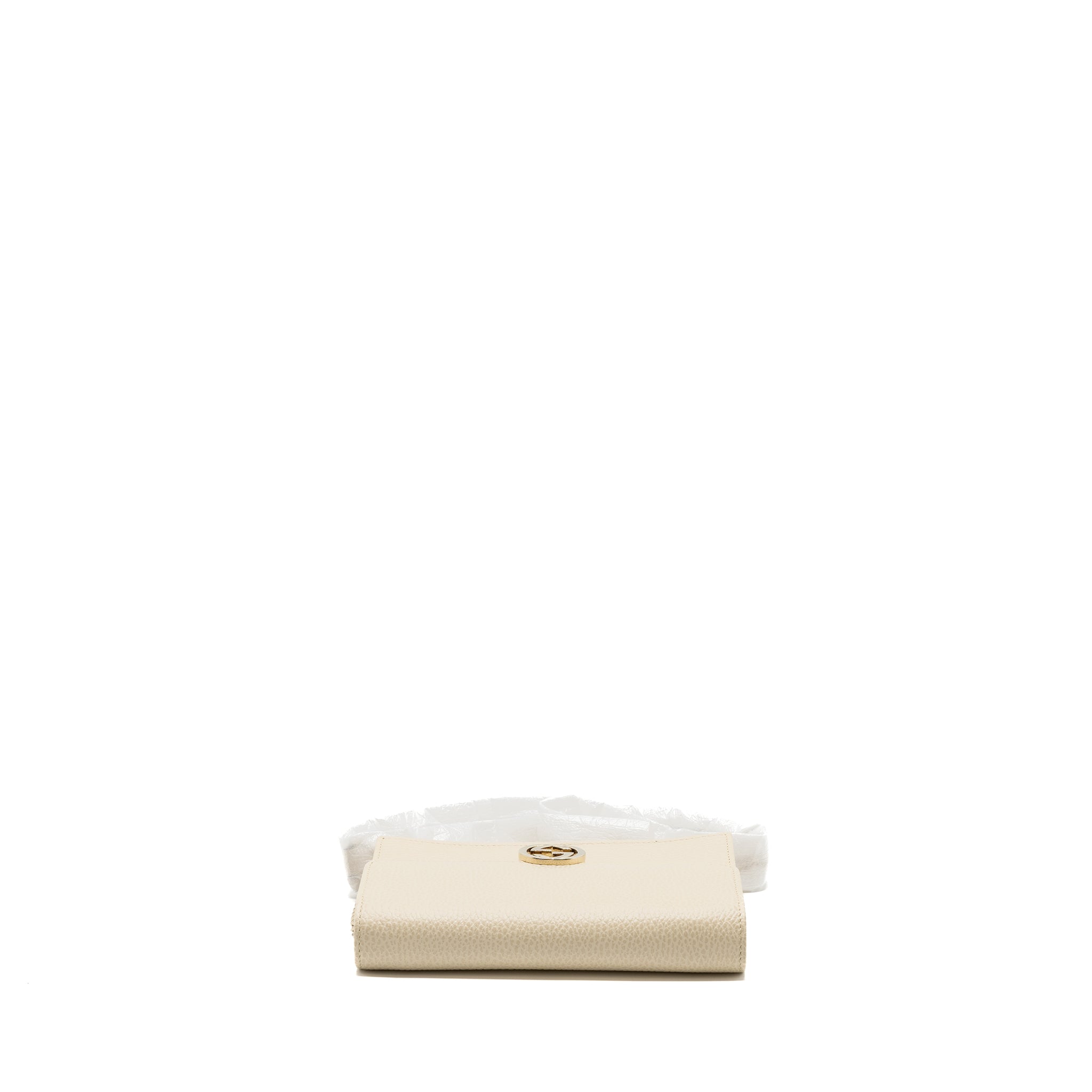 Gucci Interlocking G Crossbody Chain Bag Wallet leather White L