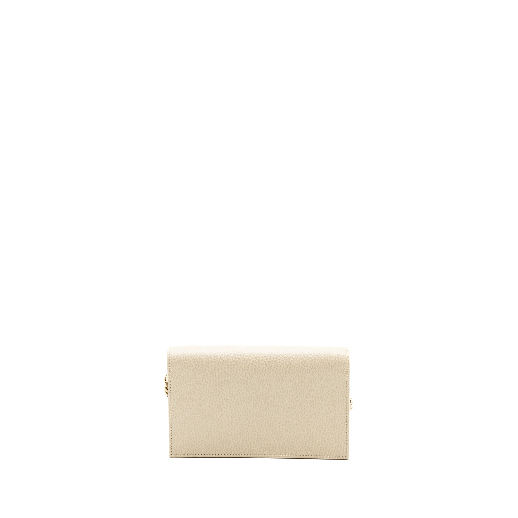 Gucci Interlocking G Crossbody Chain Bag Wallet leather White L