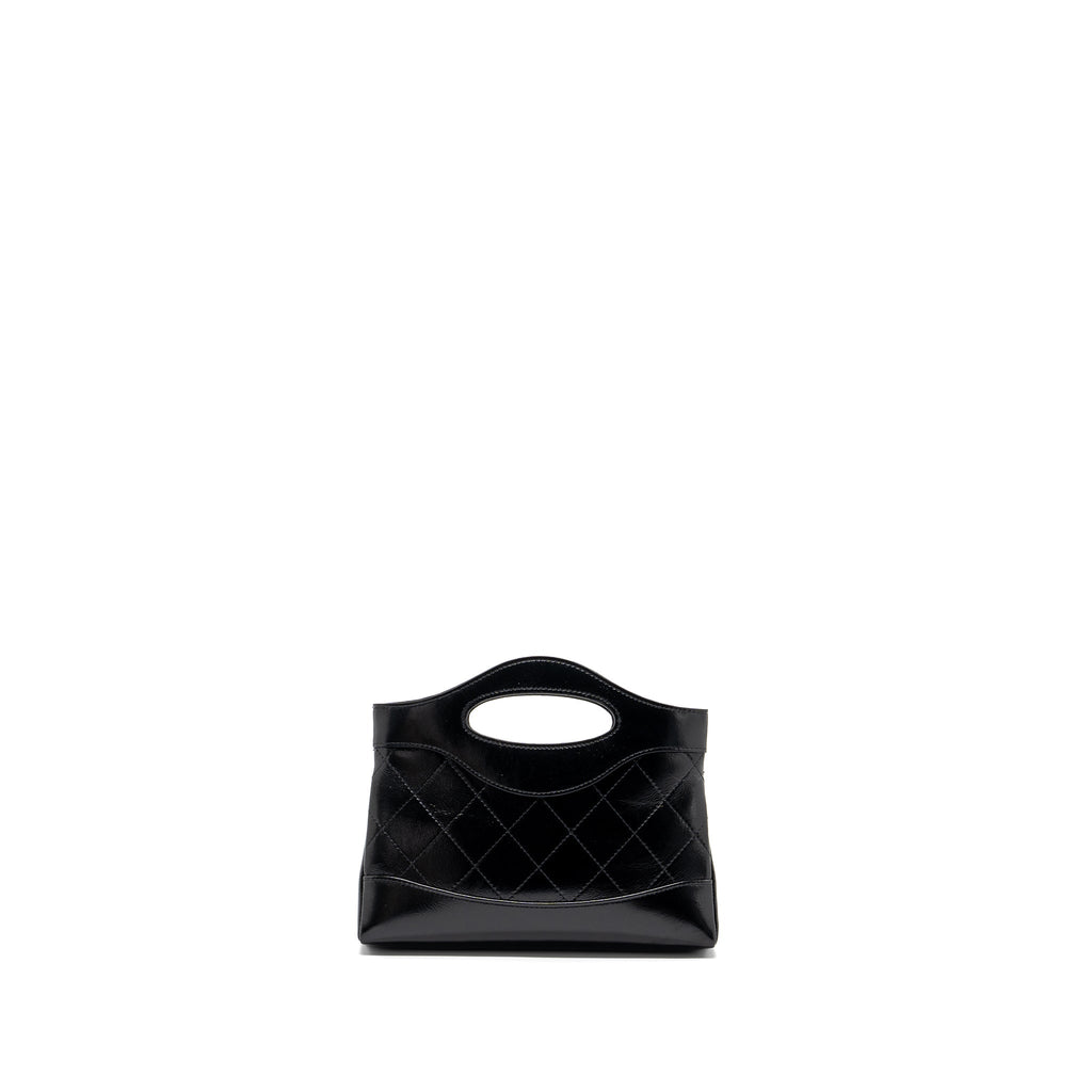 Chanel 24C mini 31 clutch with chain shiny calfskin black L (microchip)