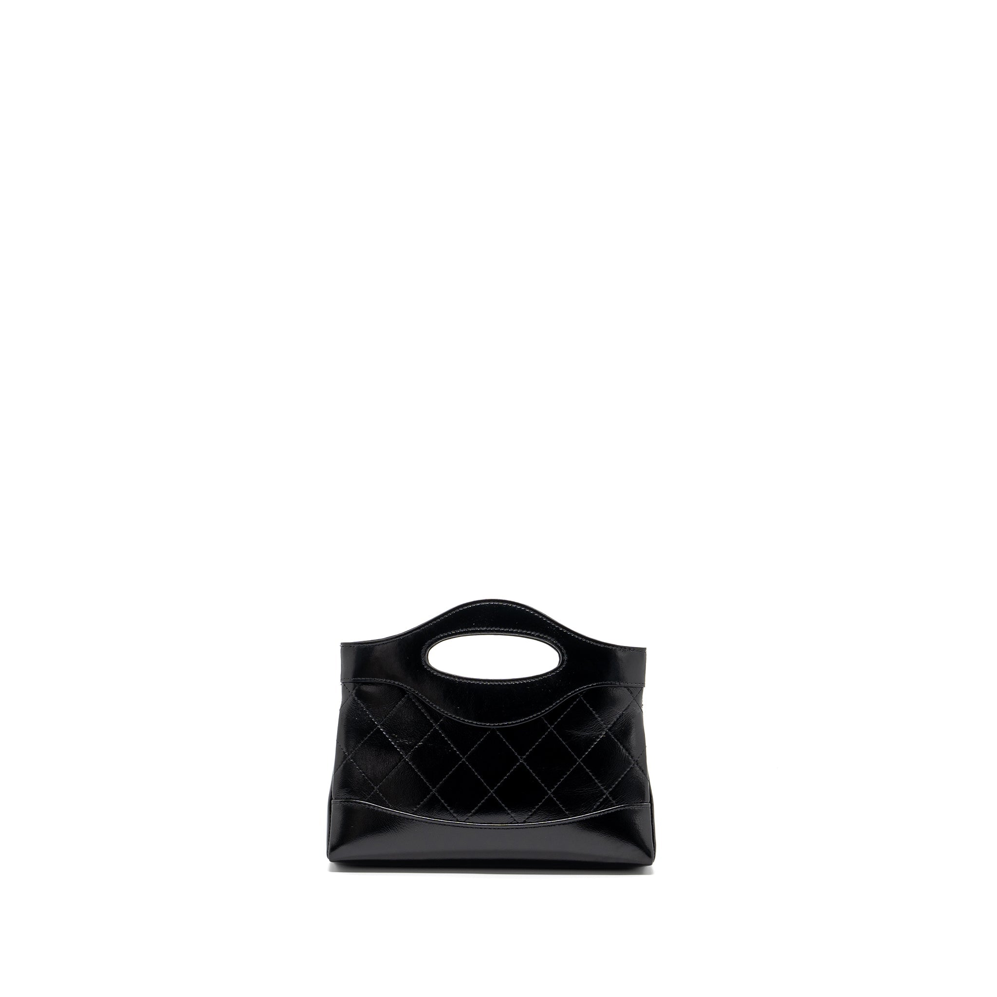 Chanel 24C mini 31 clutch with chain shiny calfskin black L (microchip)