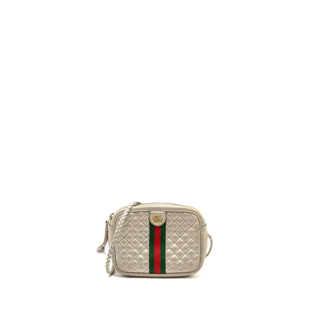 Gucci GG Ophidia Crossbody Bag Calfskin Metallic Silver