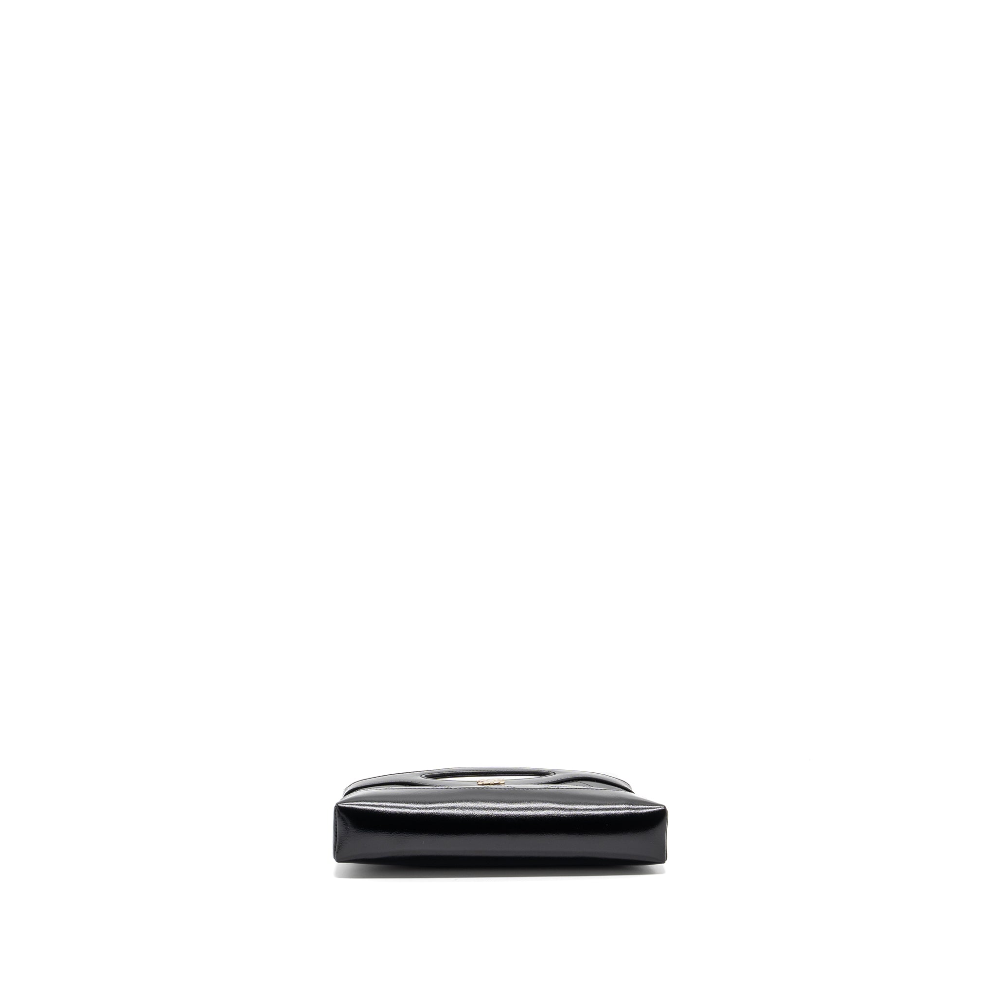 Chanel 24C mini 31 clutch with chain shiny calfskin black L (microchip)