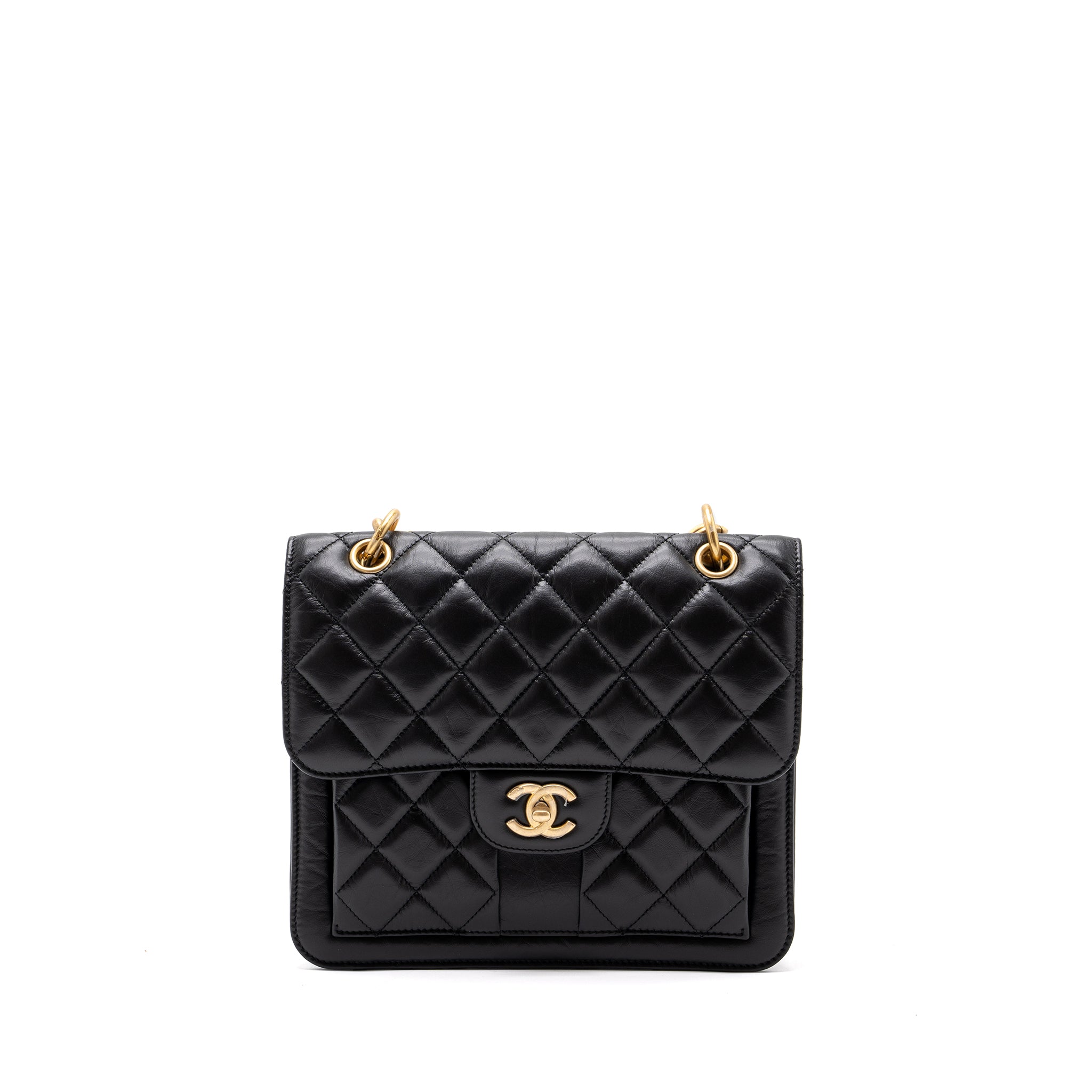 Chanel 23S flap backpack calfskin black brushed  (microchip)