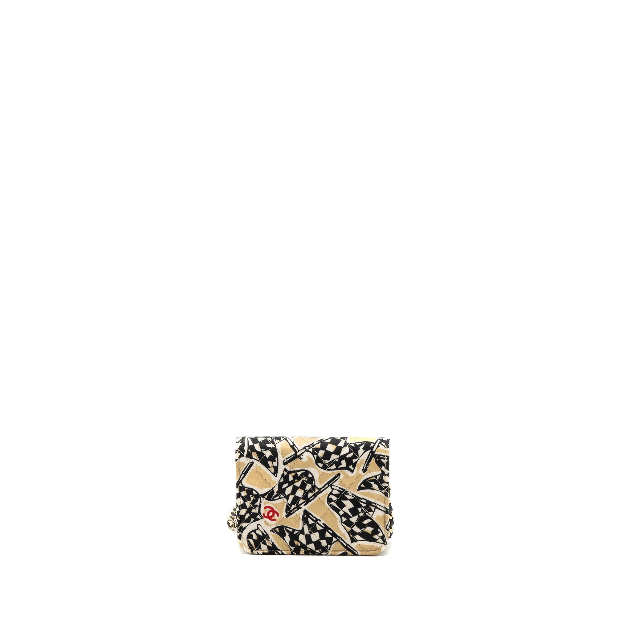 Chanel Mini Clutch With Chains Fabric Multicolour L(microchip)