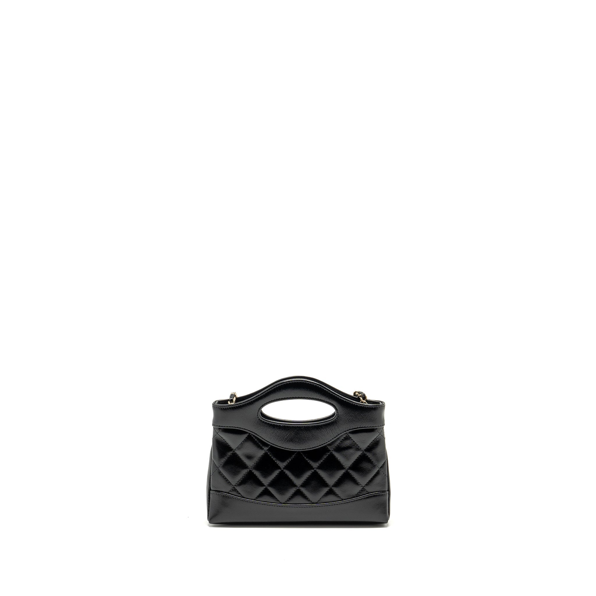 CHANEL 24S Mini 31 Clutch with Chain Shiny Lambskin Black L (microchip)