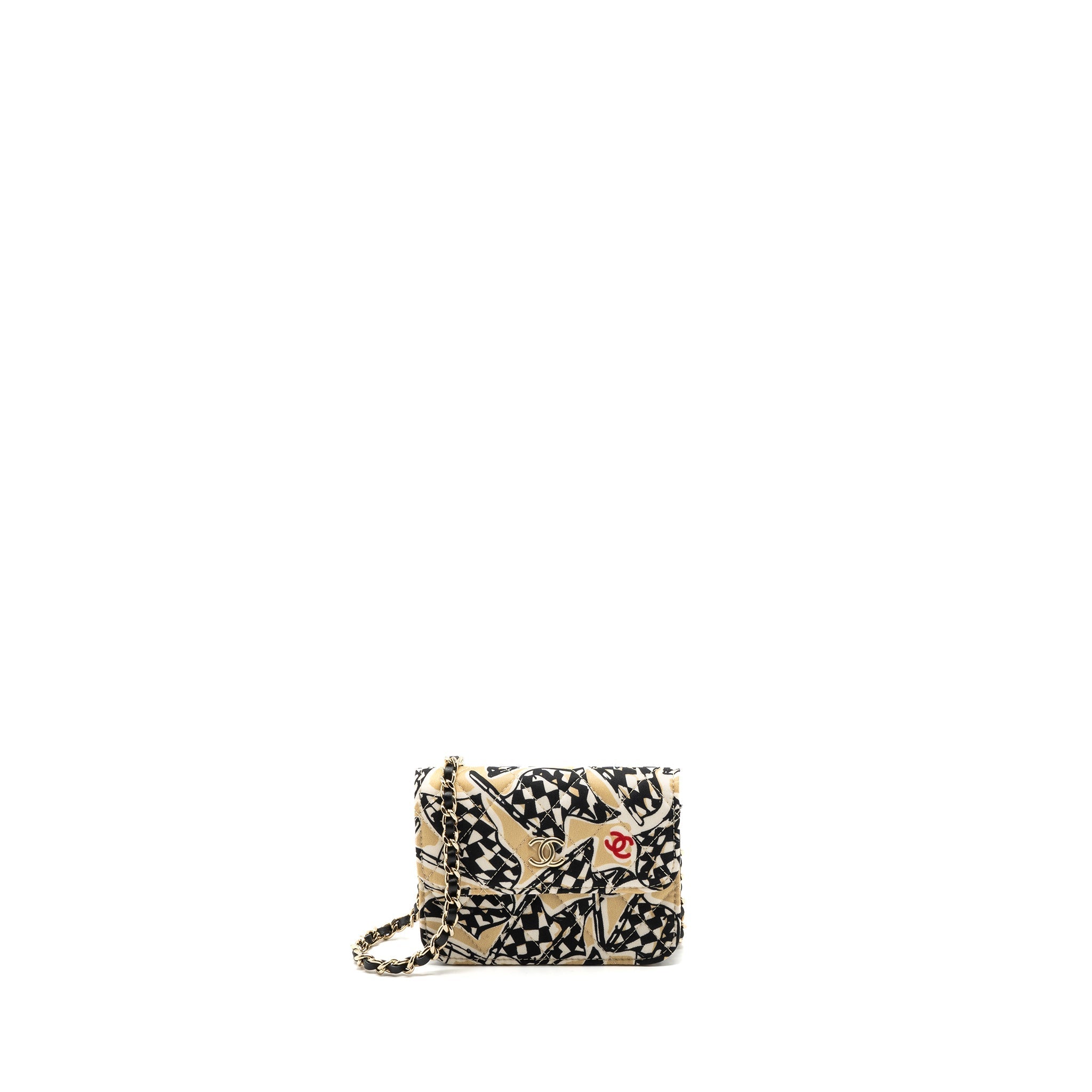 Chanel Mini Clutch With Chains Fabric Multicolour L(microchip)