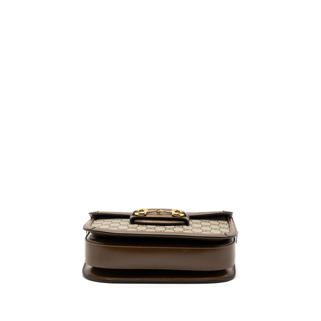 Gucci Horsebit 1955 Shoulder Bag GG Supreme Canvas/ Leather Brown