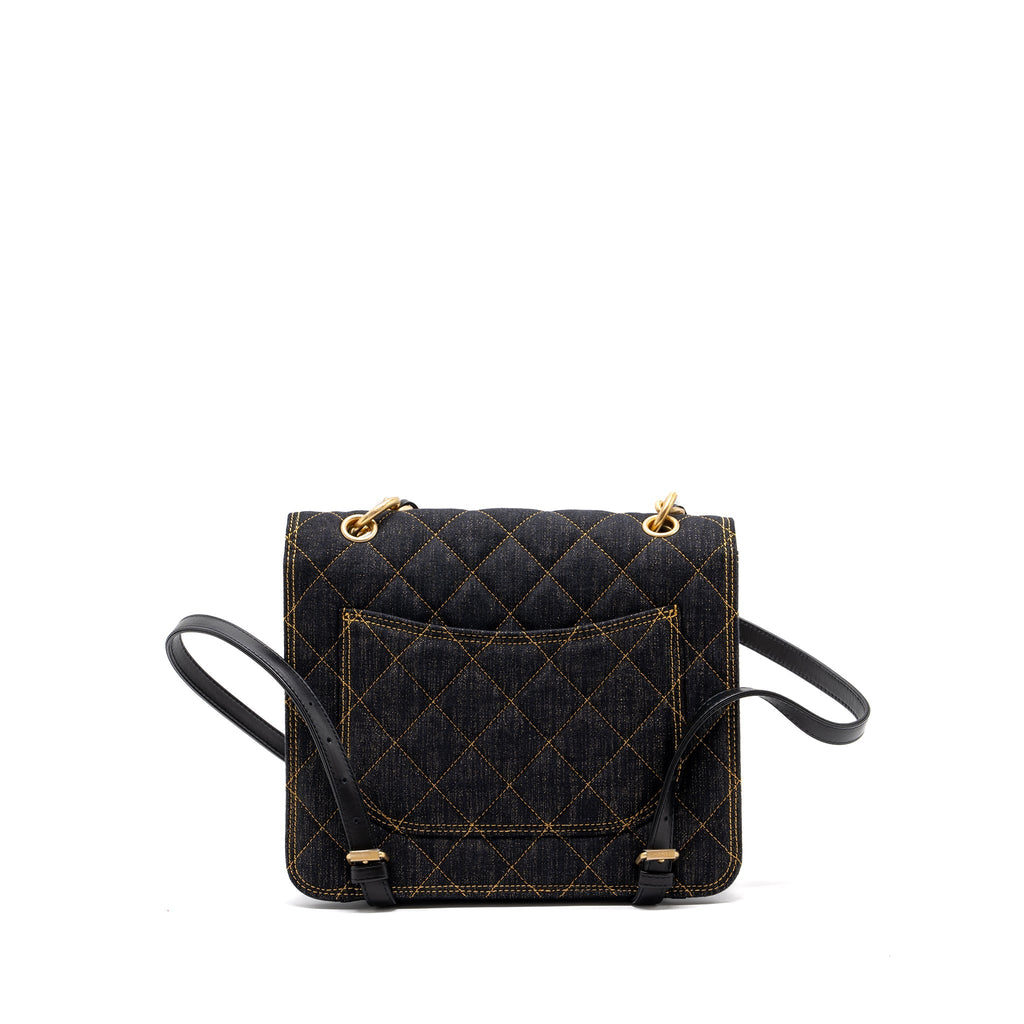 Chanel 23S flap backpack denim dark blue Brushed  (microchip)
