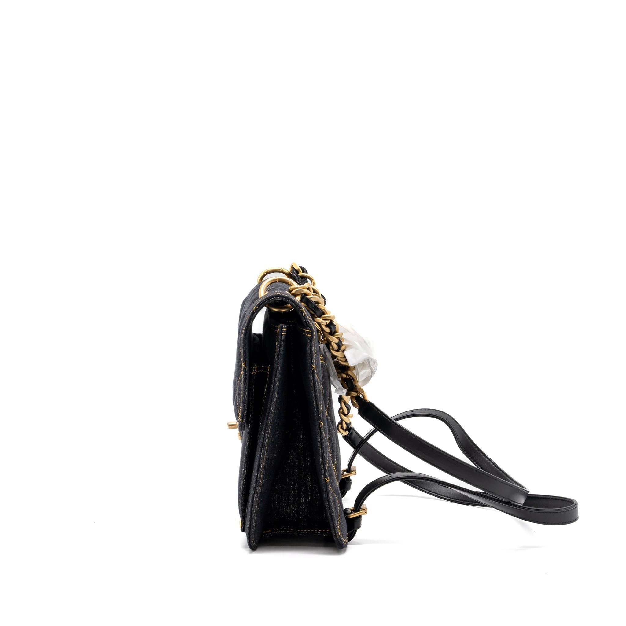 Chanel 23S flap backpack denim dark blue Brushed  (microchip)