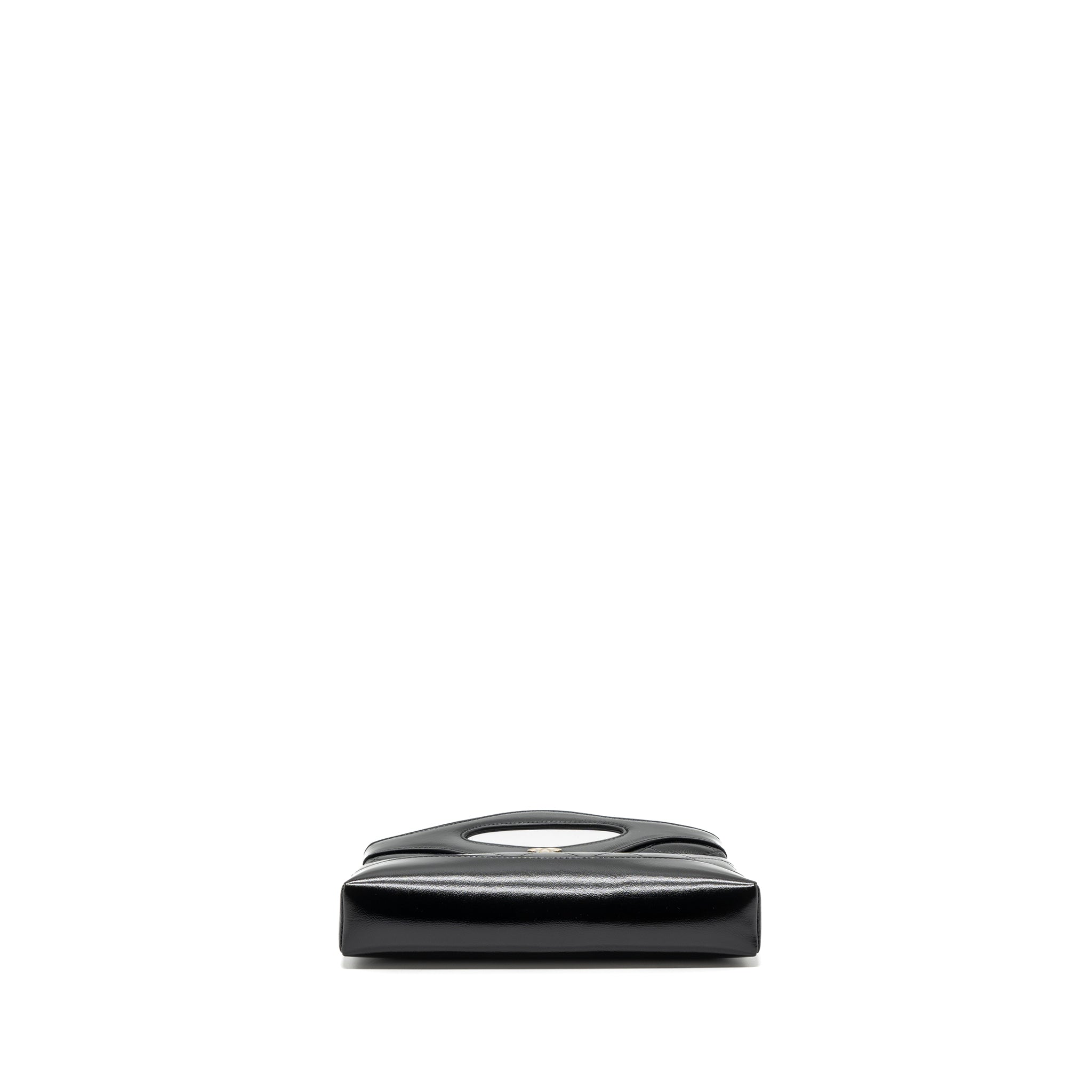 Chanel 24c Mini 31 Clutch With Chain Shiny Calfskin  Black L(Microchip)