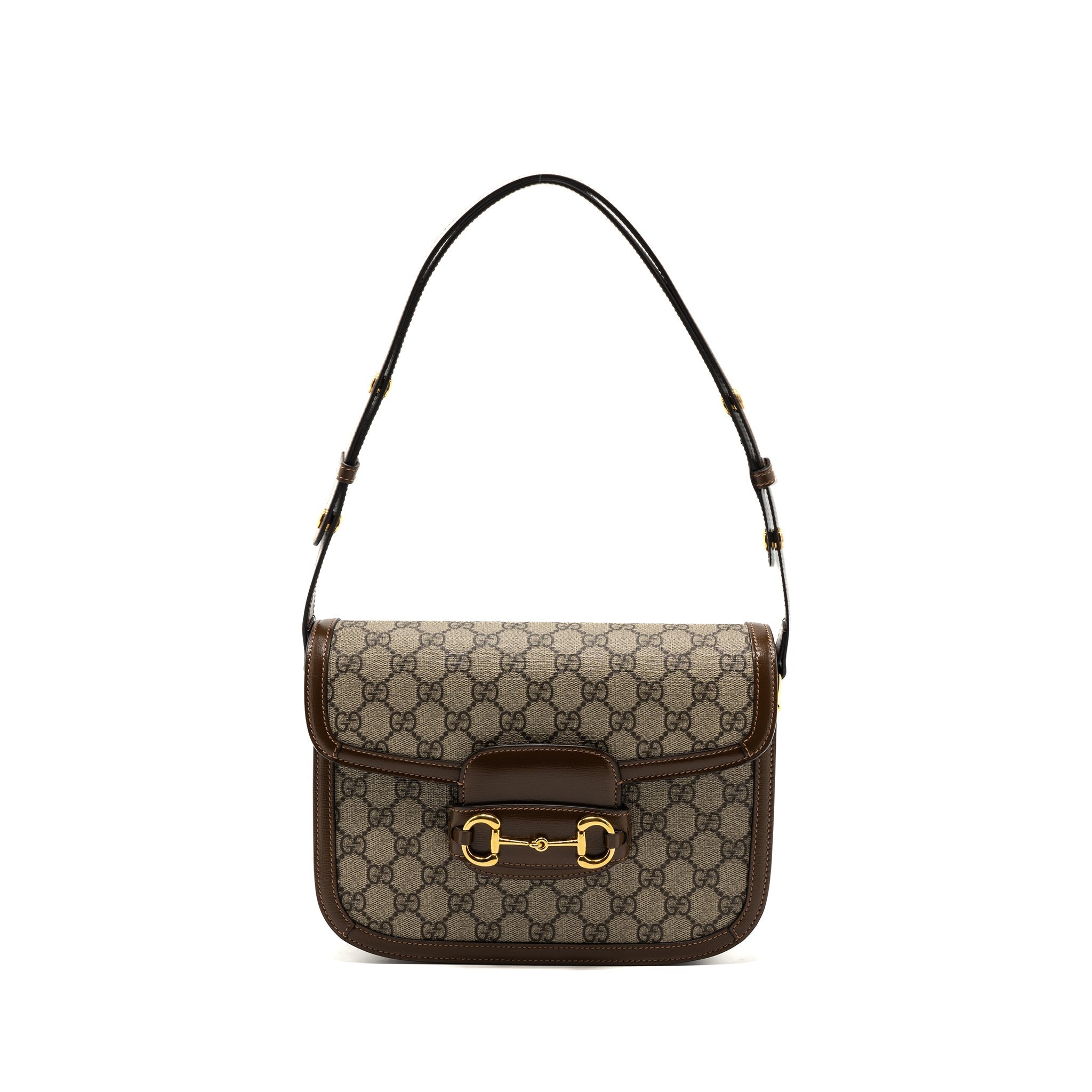 Gucci Horsebit 1955 Shoulder Bag GG Supreme Canvas/ Leather Brown