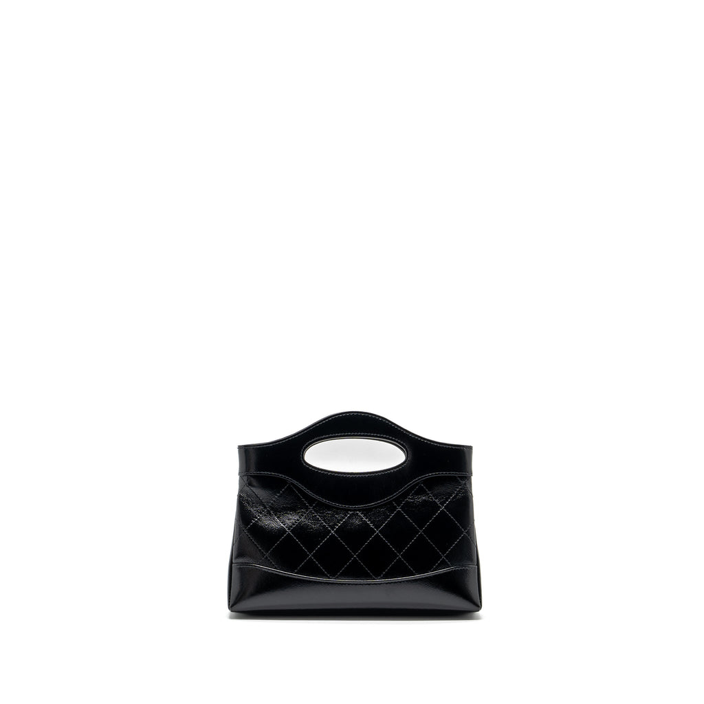 Chanel 24c mini 31 clutch with chain shiny calfskin black L (microchip)