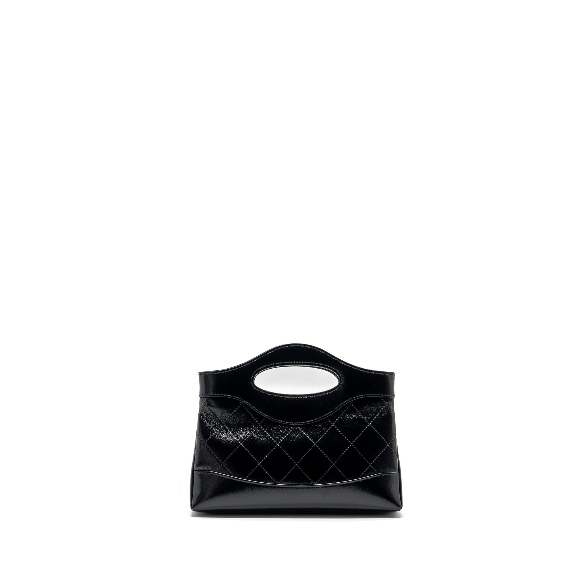 Chanel 24c mini 31 clutch with chain shiny calfskin black L (microchip)