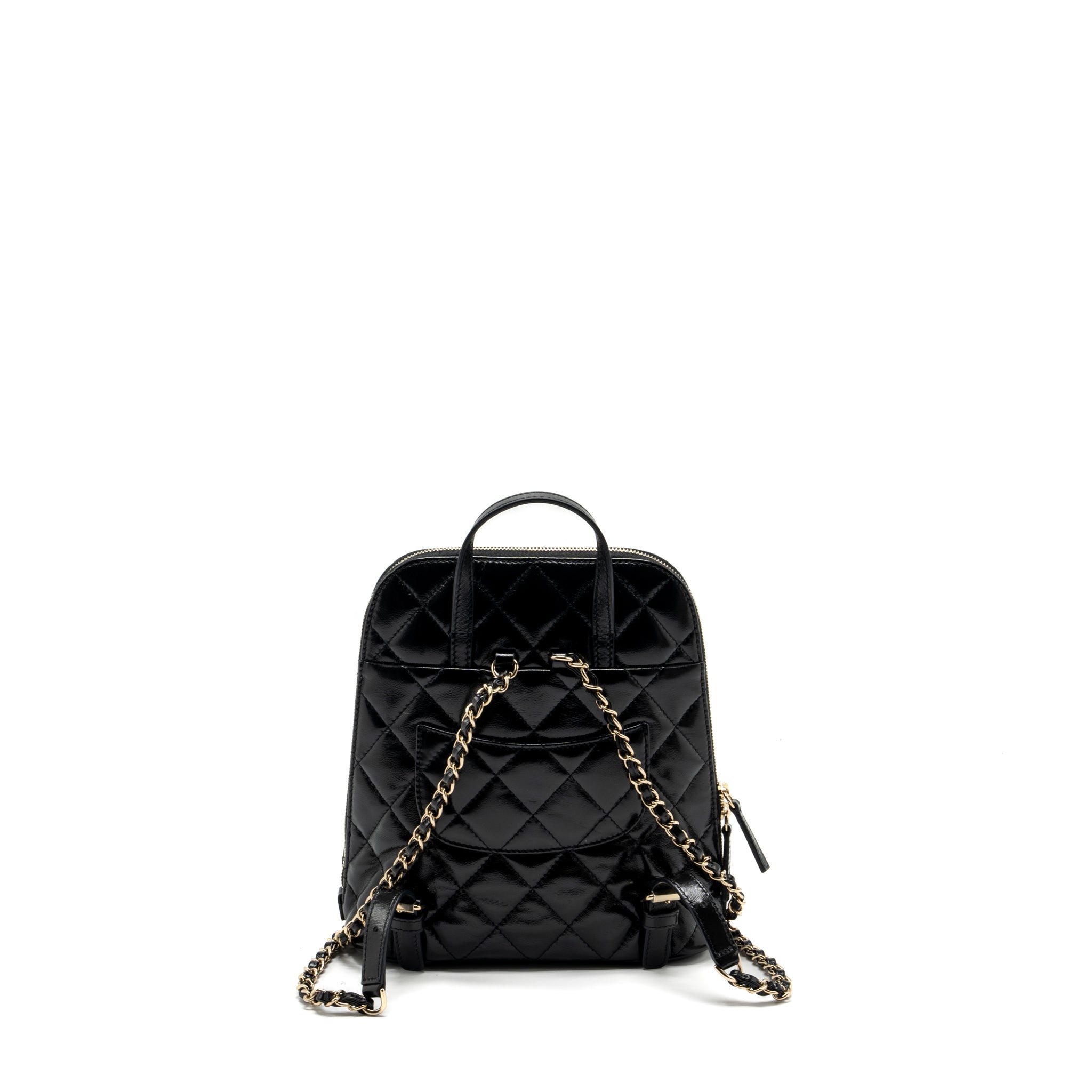 Chanel 22A Mini Backpack Patent Black L (microchip)