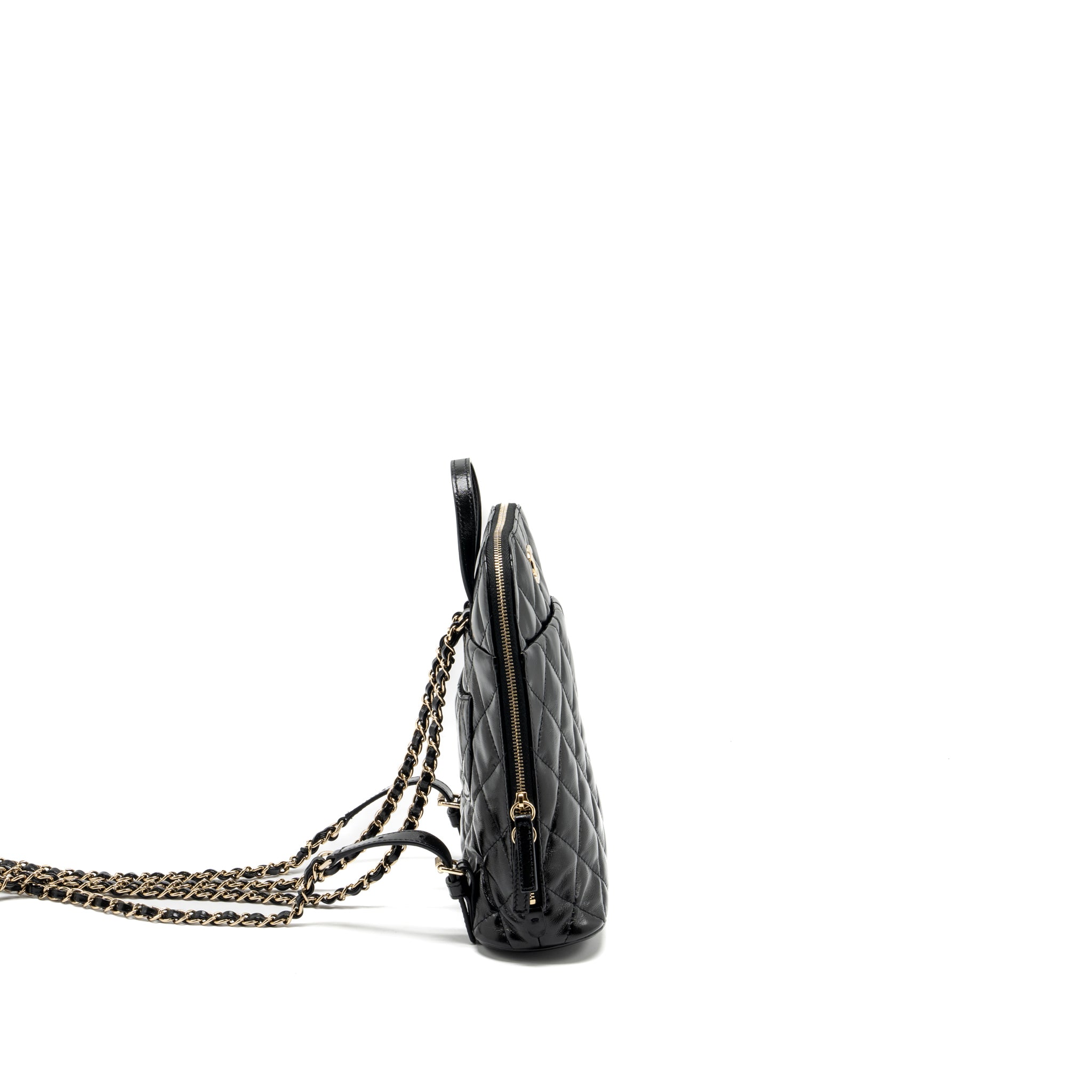 Chanel 22A Mini Backpack Patent Black L (microchip)
