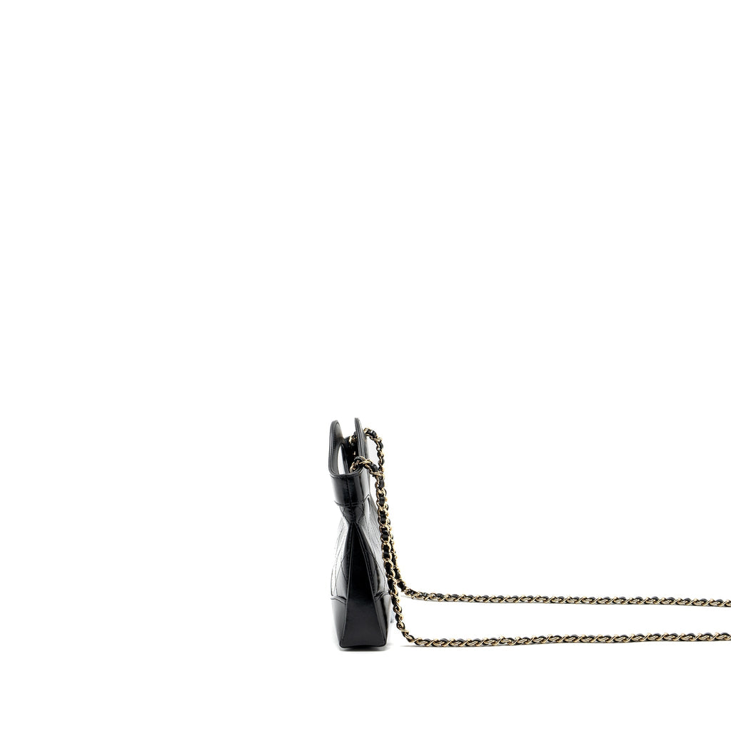 Chanel 24c mini 31 clutch with chain shiny calfskin black L (microchip)