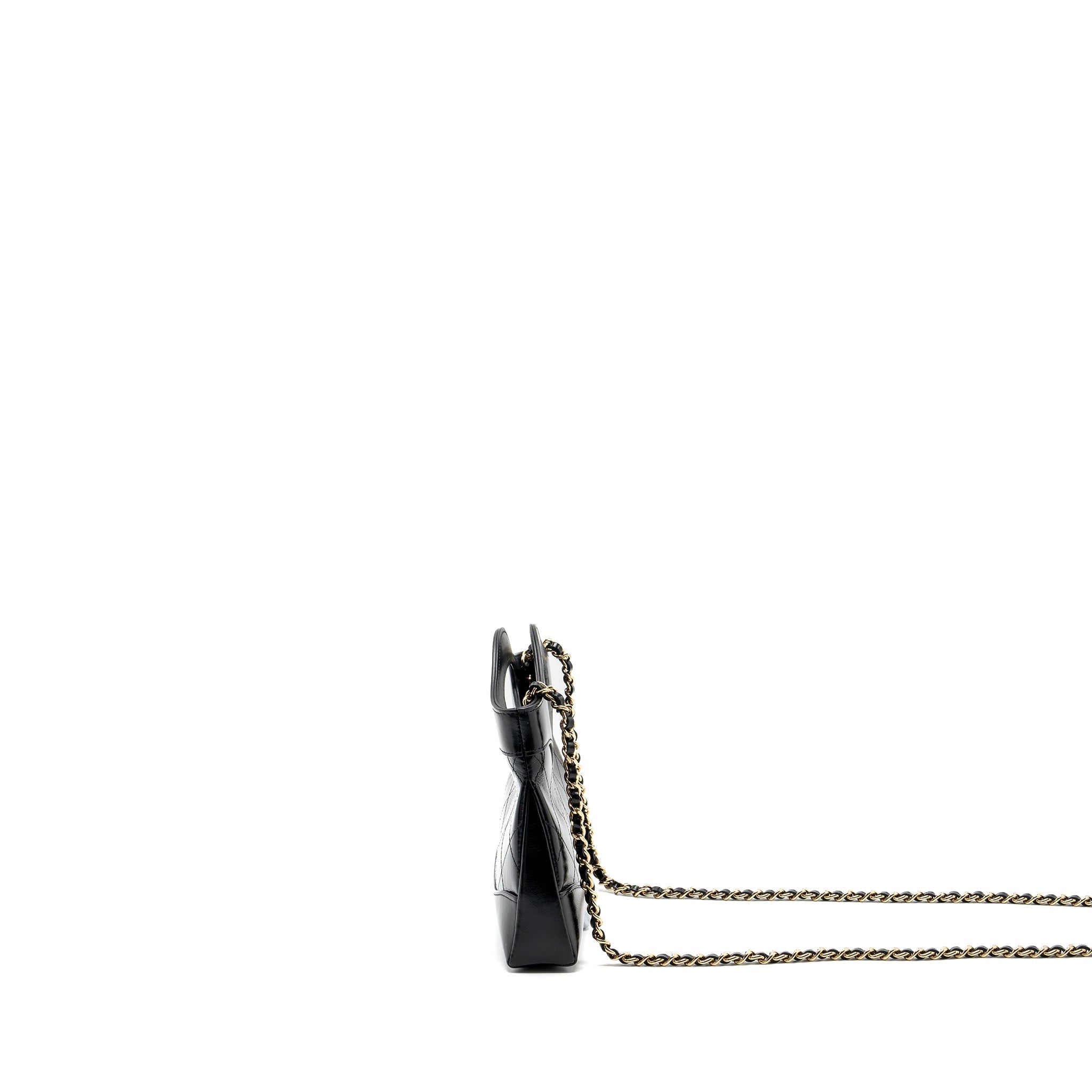 Chanel 24c mini 31 clutch with chain shiny calfskin black L (microchip)