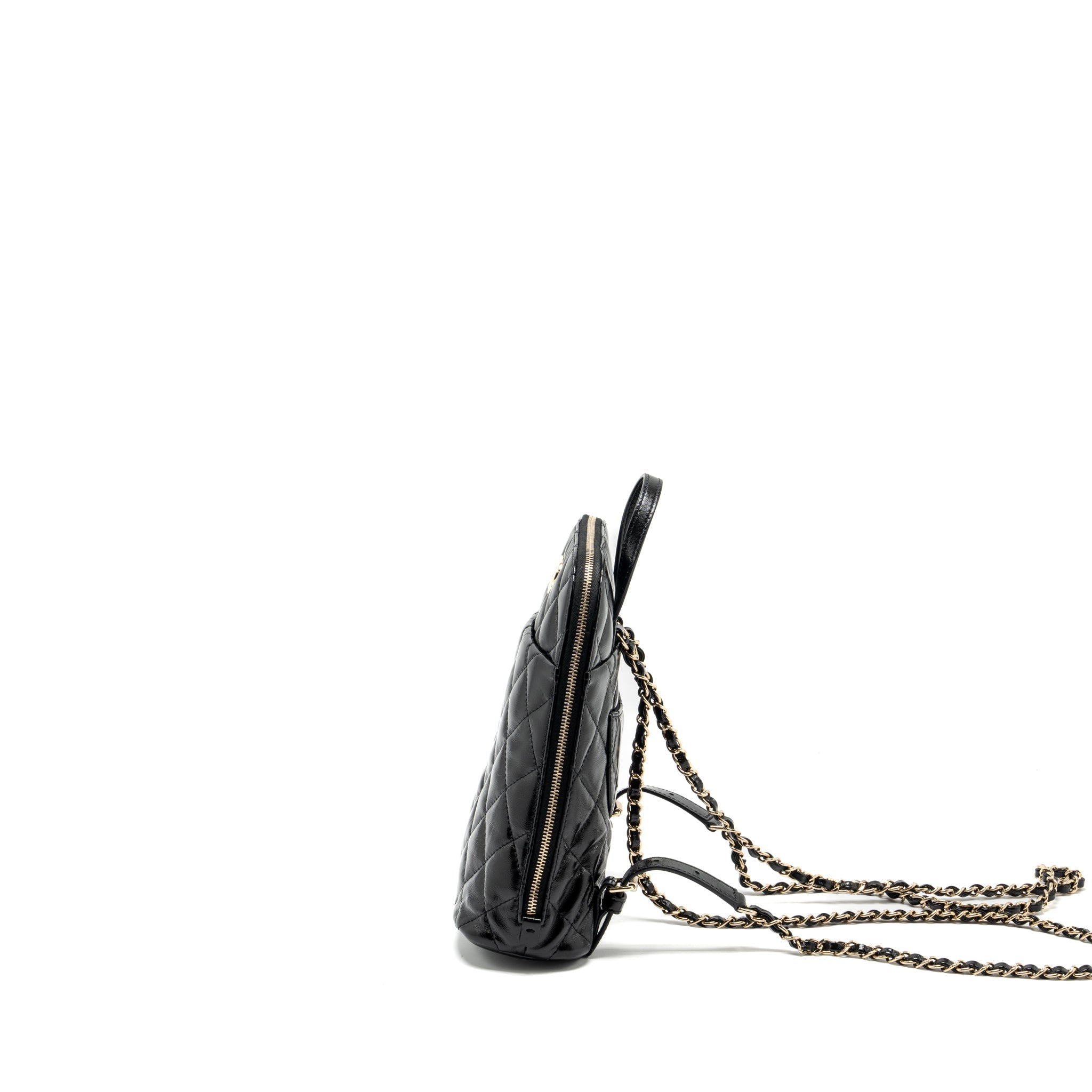 Chanel 22A Mini Backpack Patent Black L (microchip)