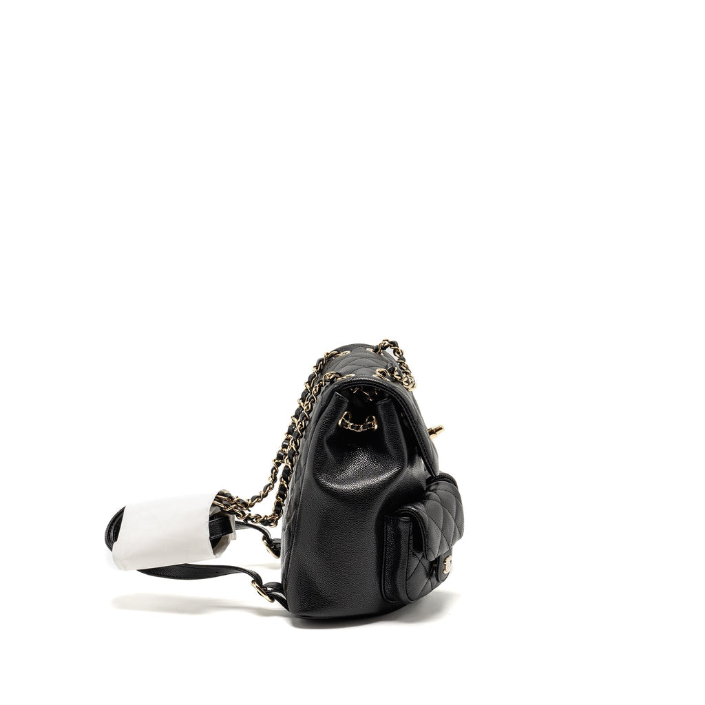 Chanel Triple Pack Duma Backpack Caviar Black L (Microchip)