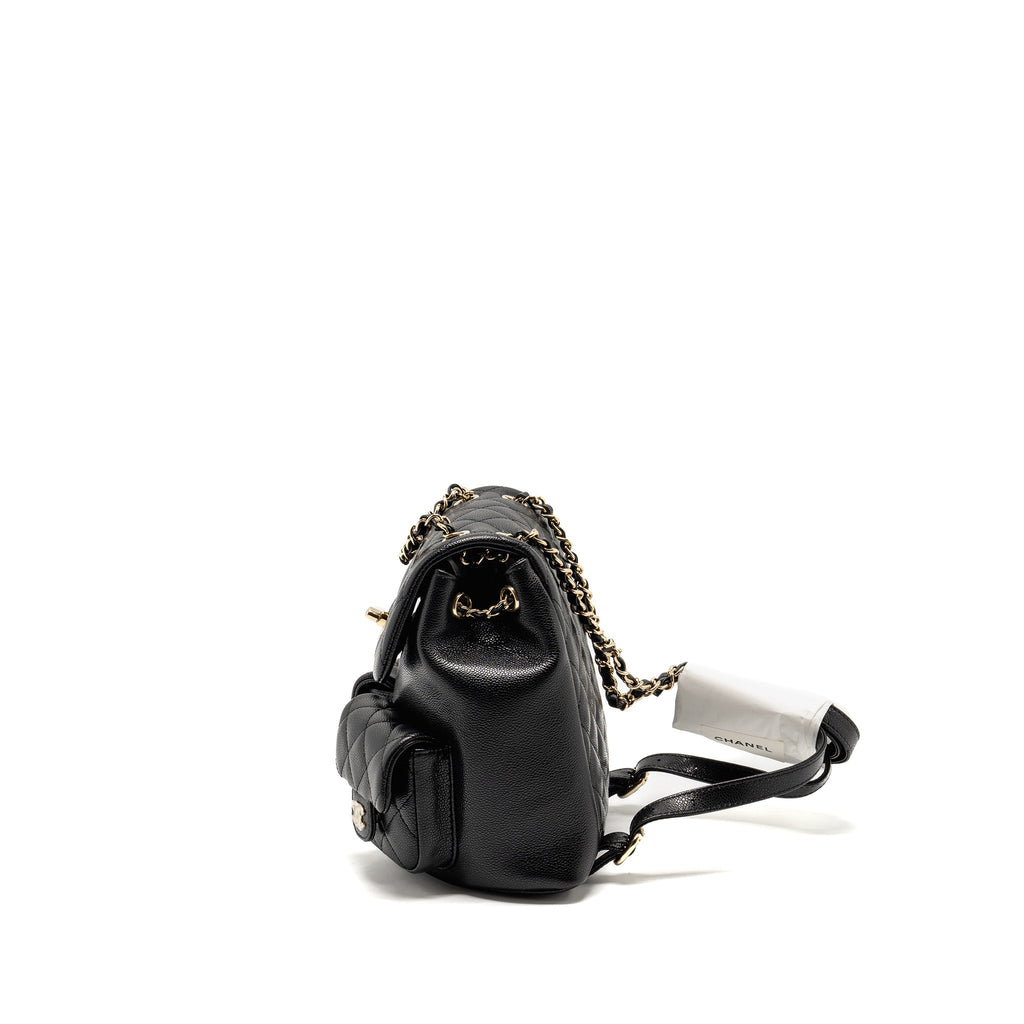 Chanel Triple Pack Duma Backpack Caviar Black L (Microchip)