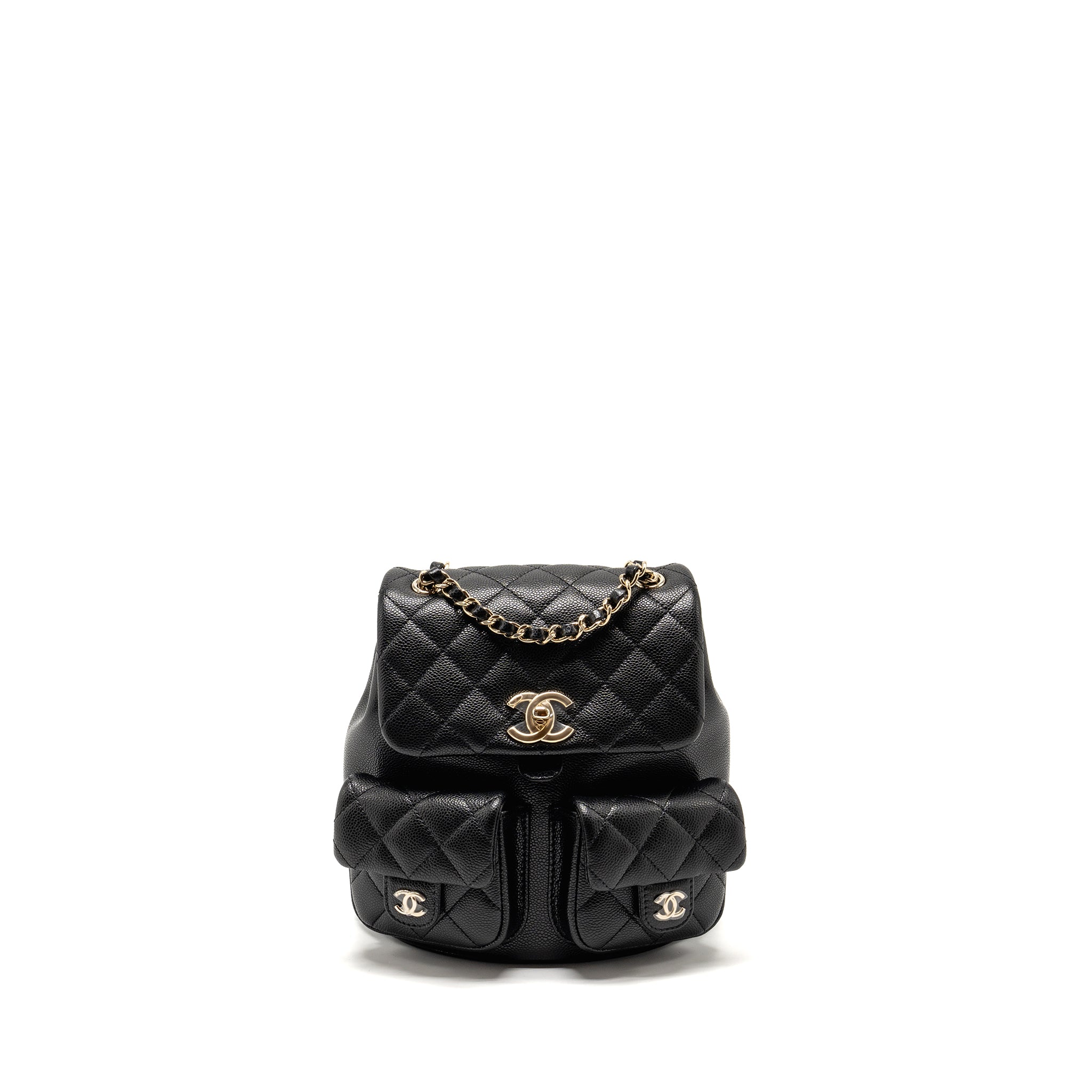 Chanel Triple Pack Duma Backpack Caviar Black L (Microchip)