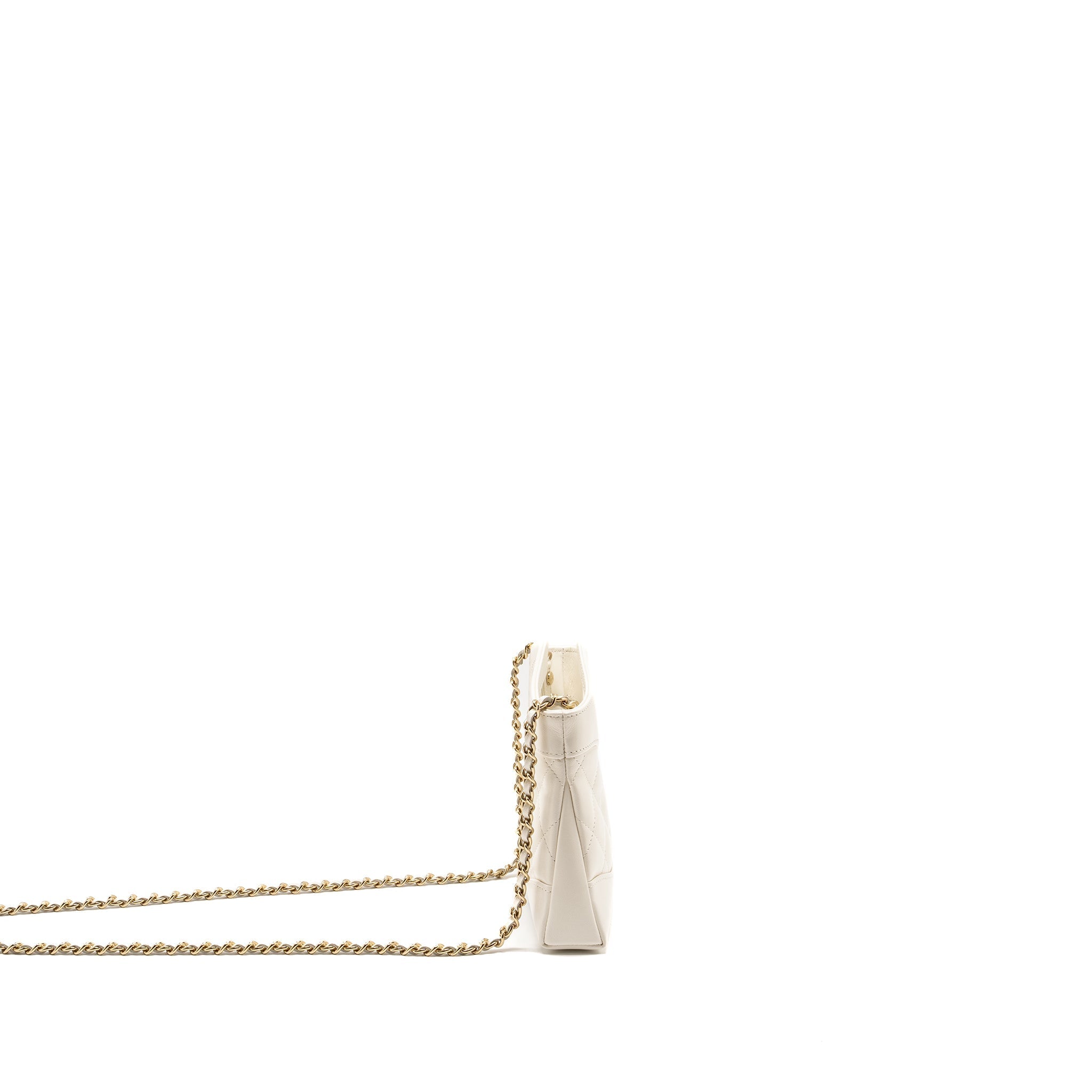 Chanel Mini 31 Clutch with  Chain Shiny Calfskin White L (Microchip)