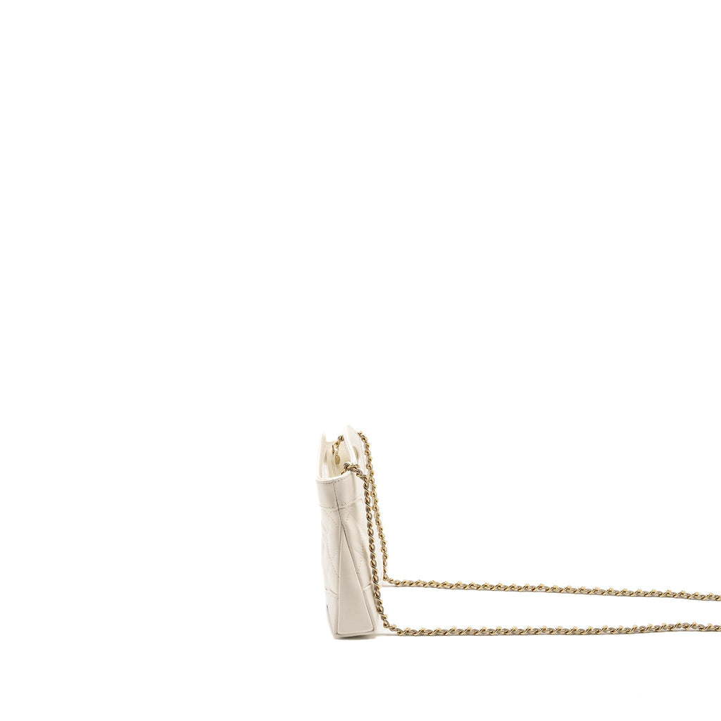 Chanel Mini 31 Clutch with  Chain Shiny Calfskin White L (Microchip)