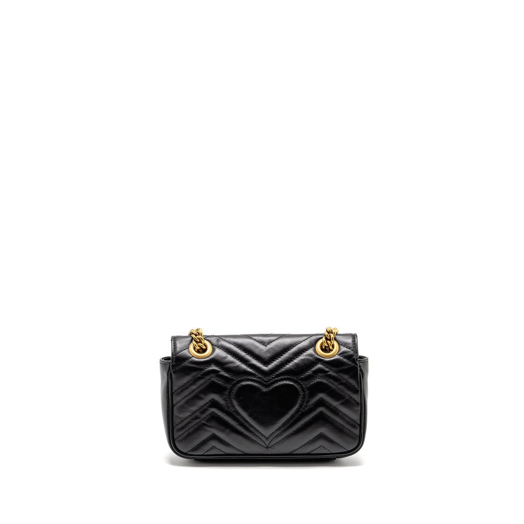 Gucci Mini GG Marmont Shoulder Bag Calfskin Black