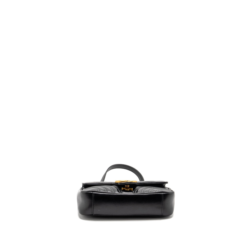 Gucci Mini GG Marmont Shoulder Bag Calfskin Black