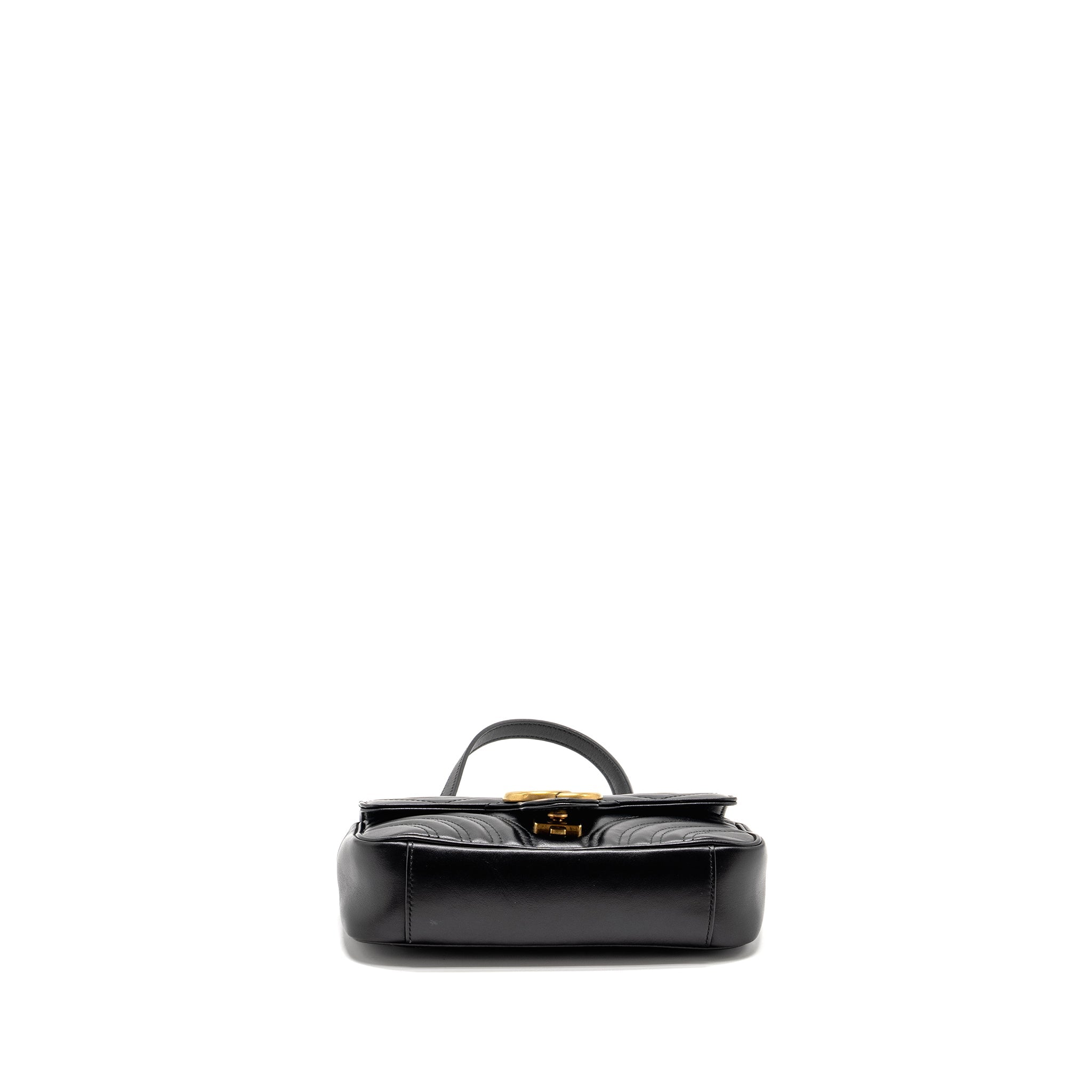 Gucci Mini GG Marmont Shoulder Bag Calfskin Black
