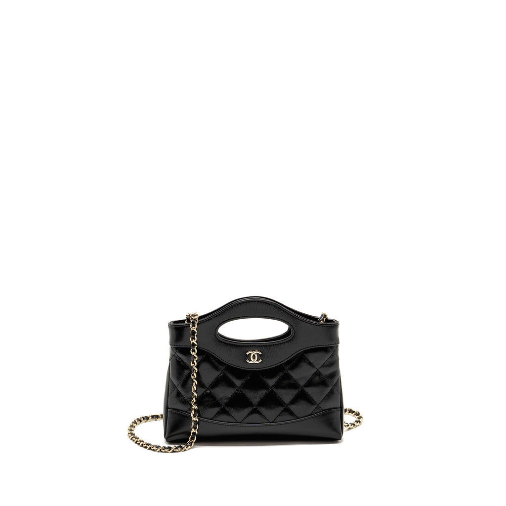 Chanel Mini 31 Clutch with Chain shiny lambskin black L (microchip)