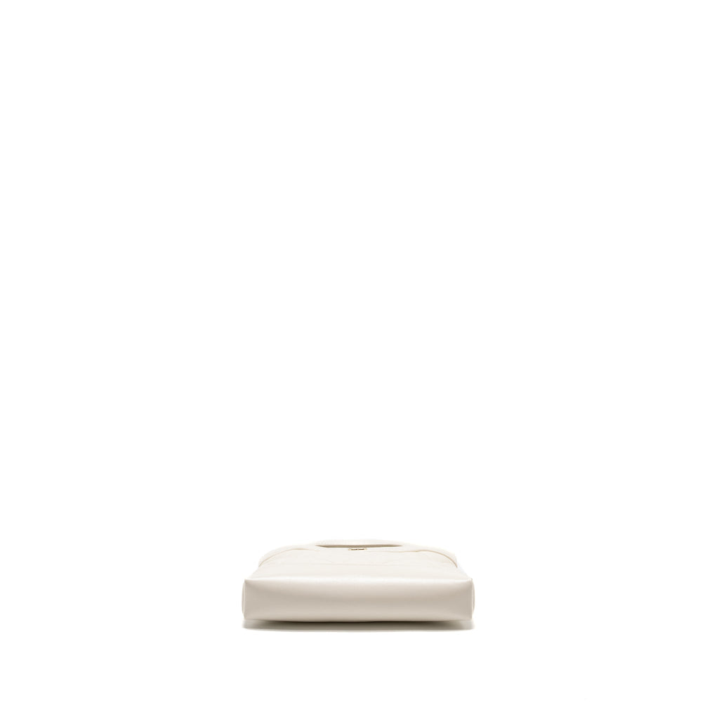Chanel Mini 31 Clutch with  Chain Shiny Calfskin White L (Microchip)
