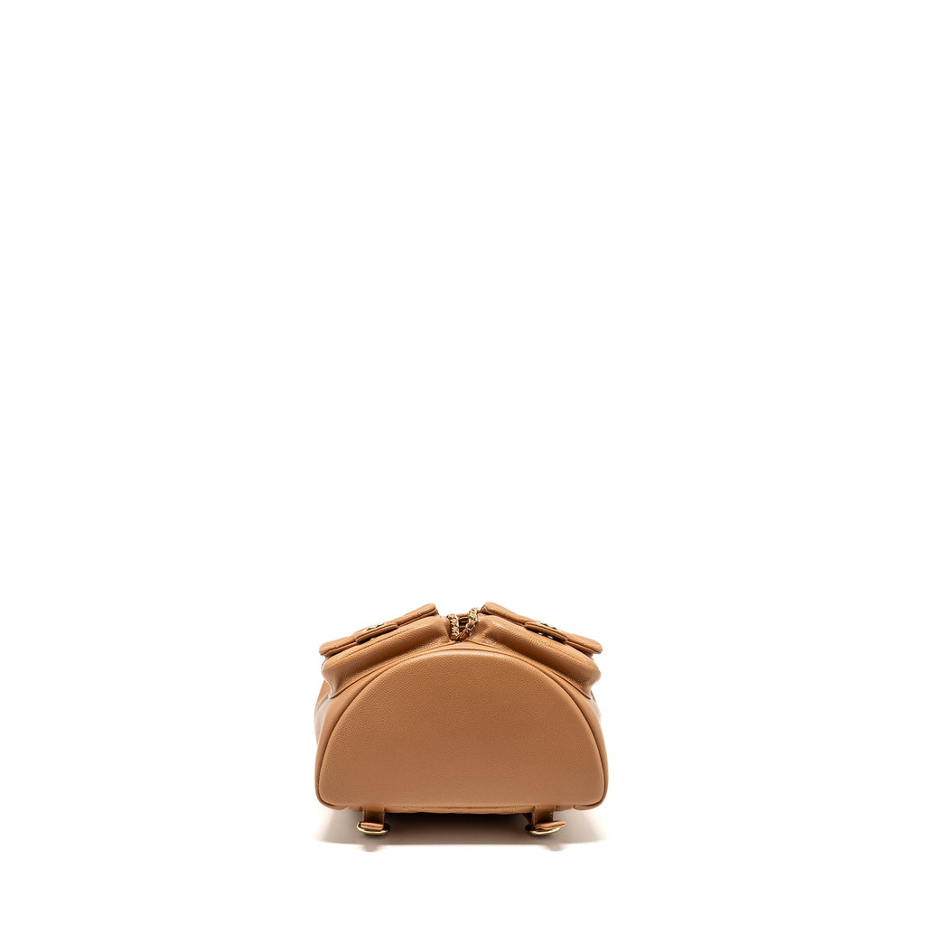 Chanel Triple Pack Backpack Caviar Caramel L (Microchip)
