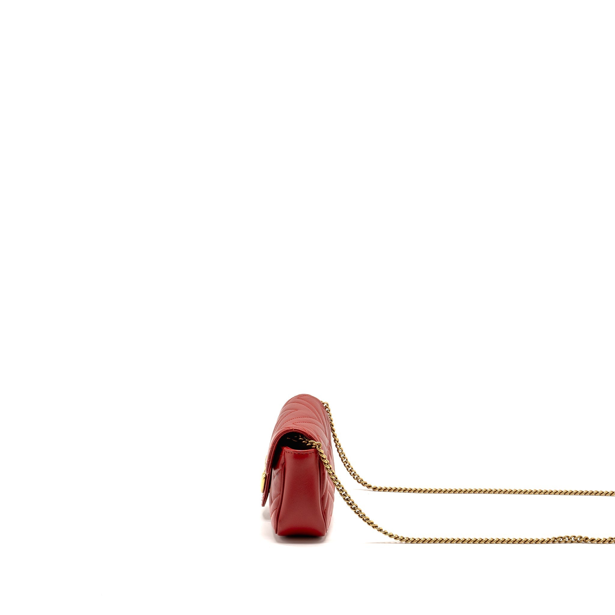 Gucci Super Mini GG Marmont Calfskin Red