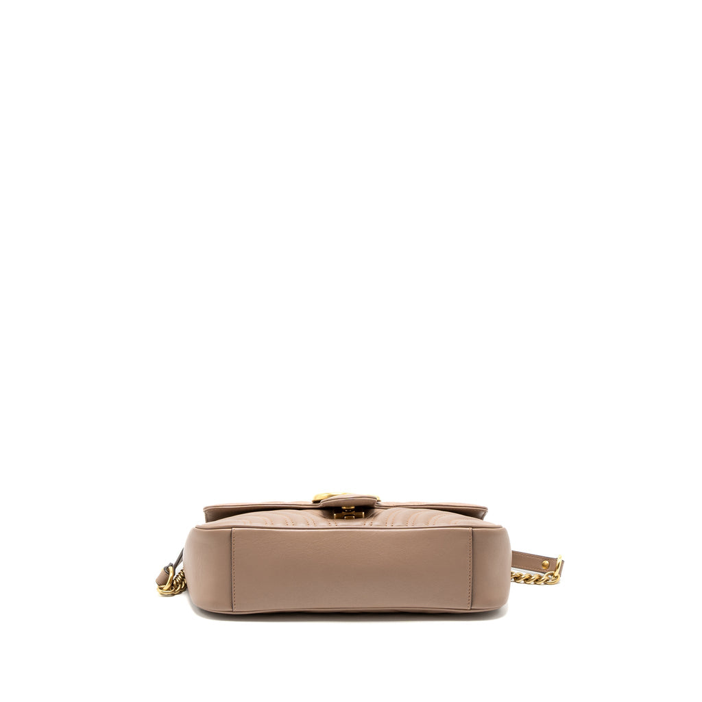 Gucci Small GG Marmont Bag Calfskin Beige Brushed
