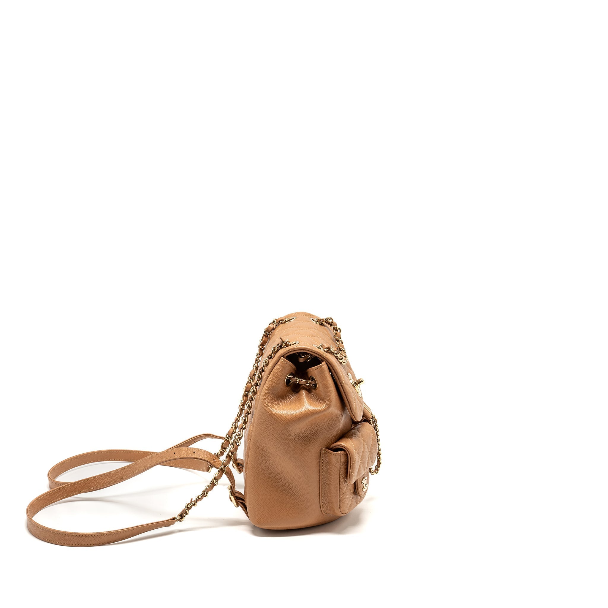 Chanel Triple Pack Backpack Caviar Caramel L (Microchip)