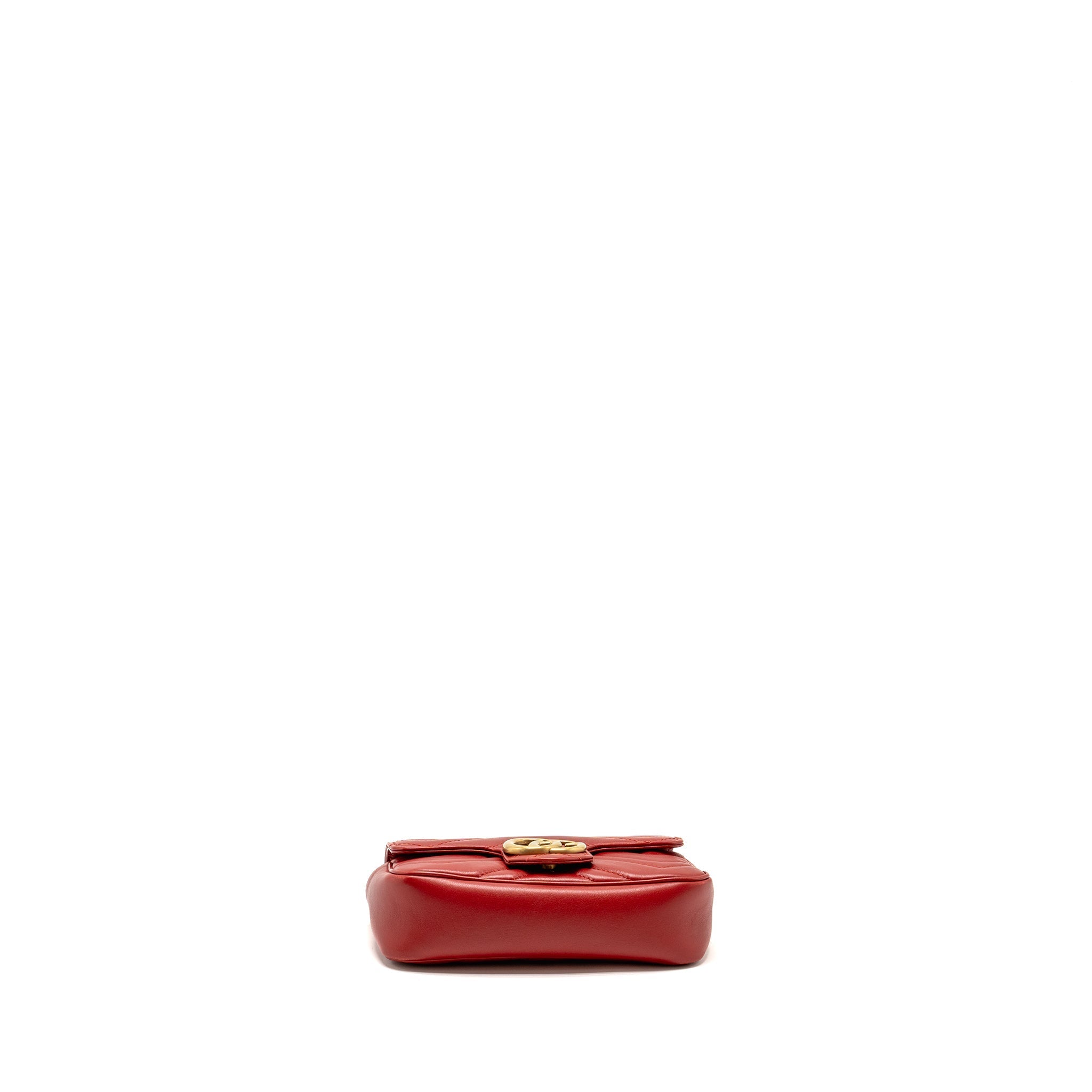 Gucci Super Mini GG Marmont Calfskin Red
