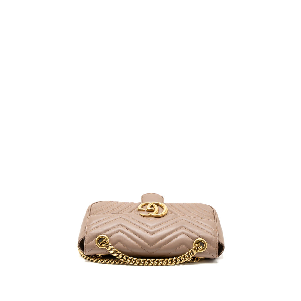 Gucci Small GG Marmont Bag Calfskin Beige Brushed