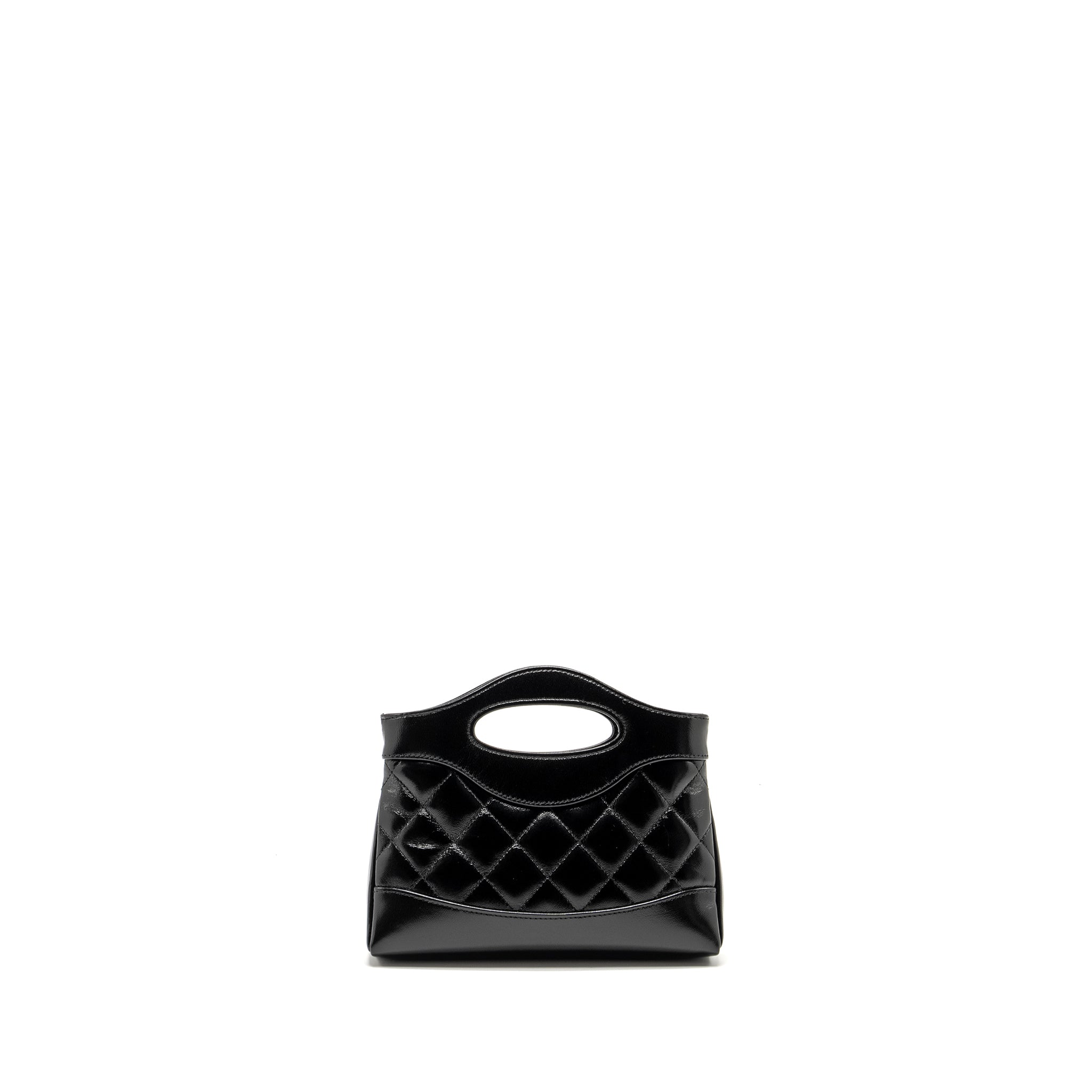 Chanel Mini 31 Clutch With Chain Shiny Calfskin Black L (Microchip)