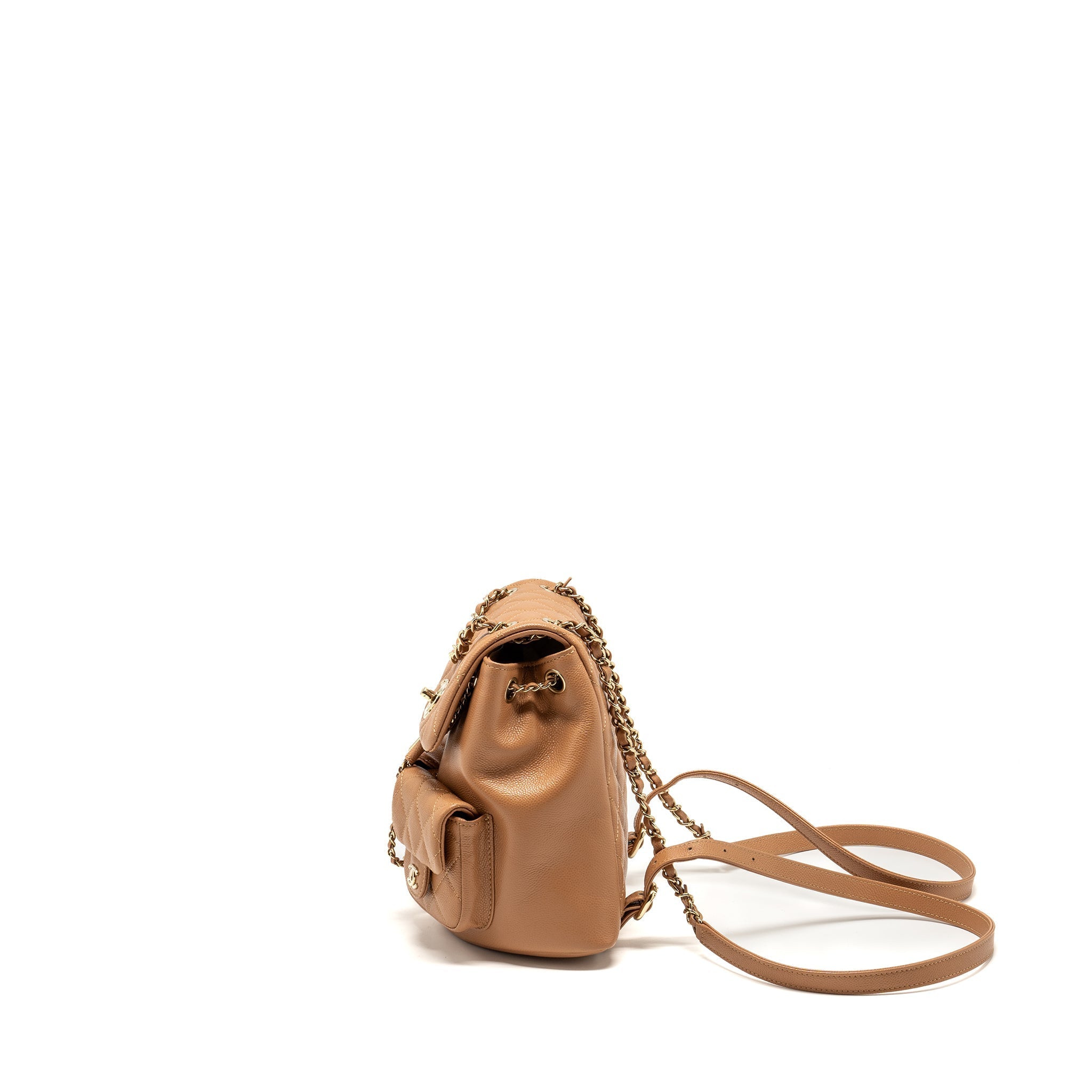 Chanel Triple Pack Backpack Caviar Caramel L (Microchip)