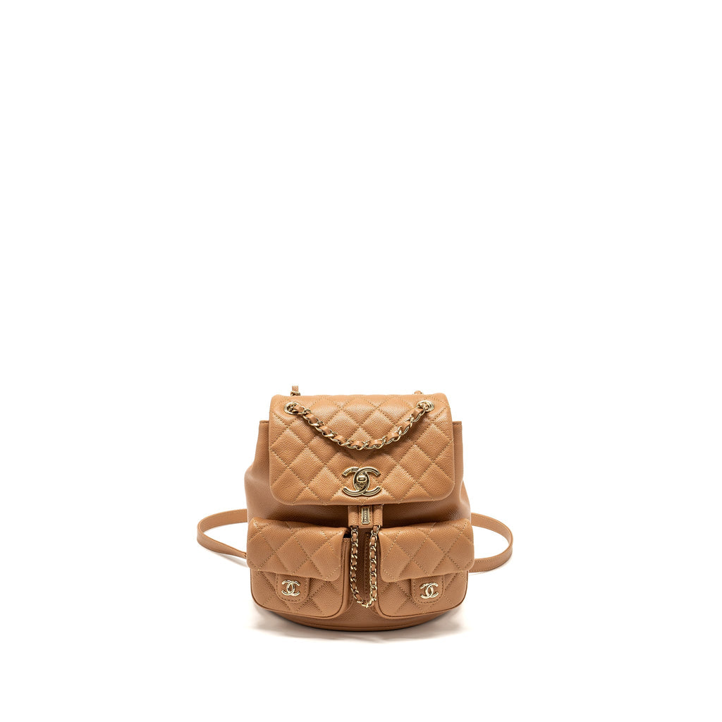 Chanel Triple Pack Backpack Caviar Caramel L (Microchip)