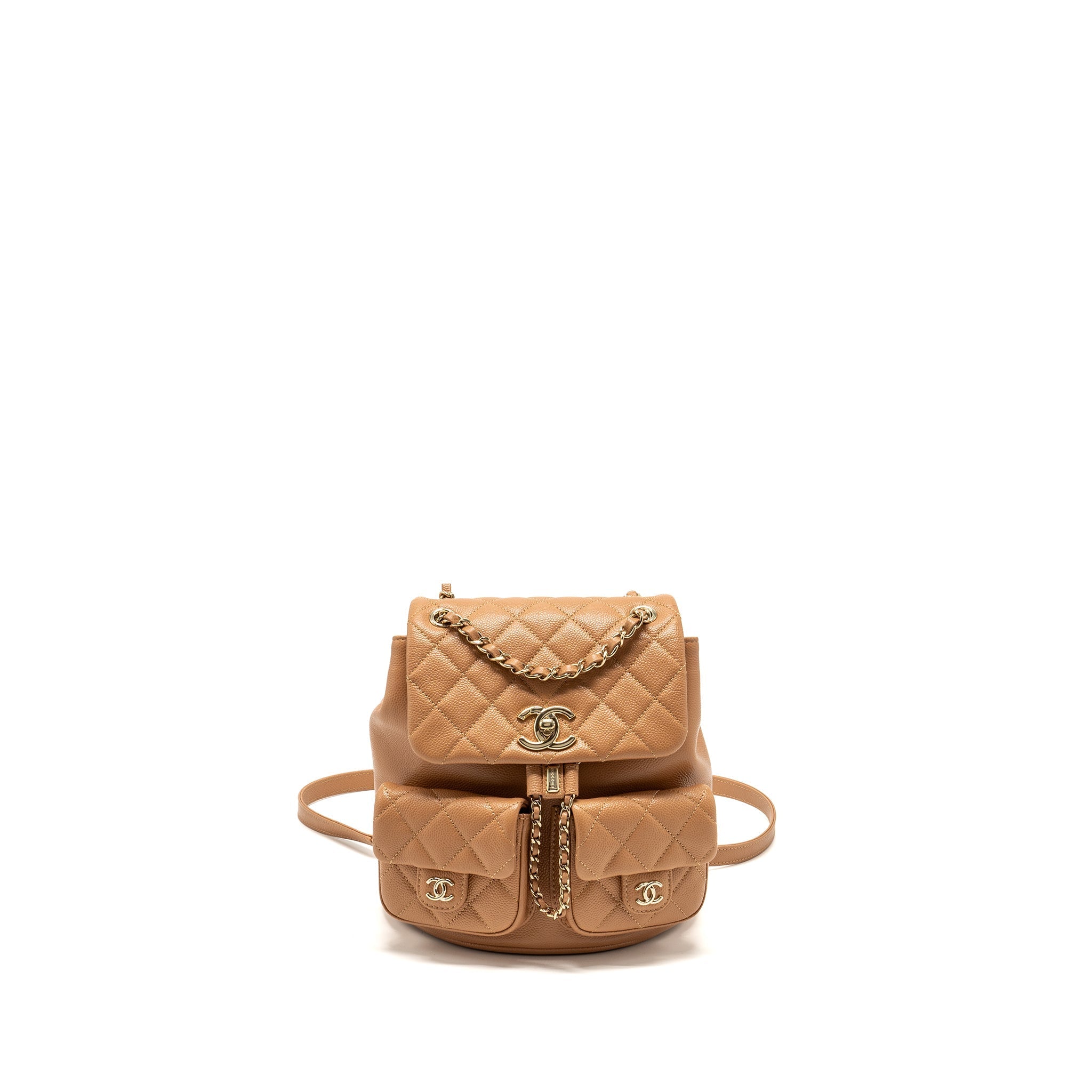 Chanel Triple Pack Backpack Caviar Caramel L (Microchip)