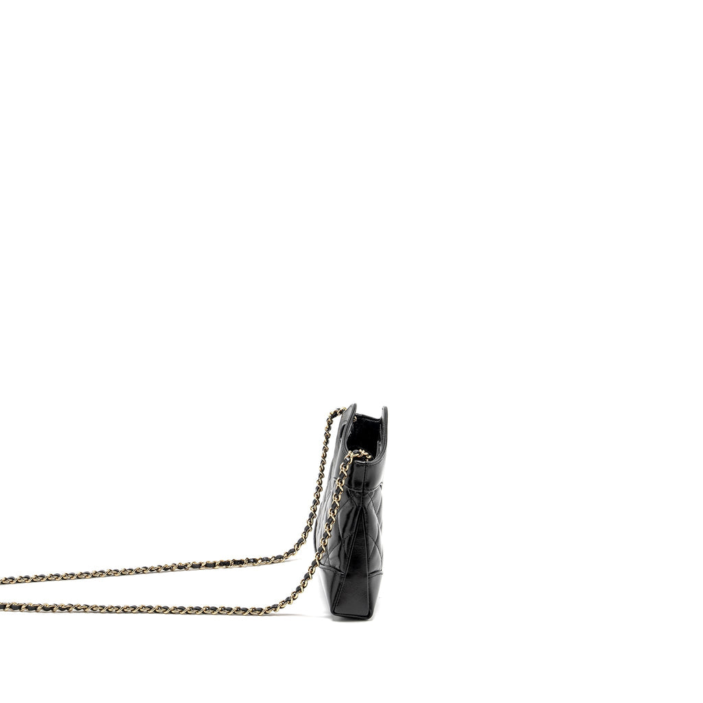 Chanel Mini 31 Clutch with Chain Shiny Lambskin Black L (Microchip)